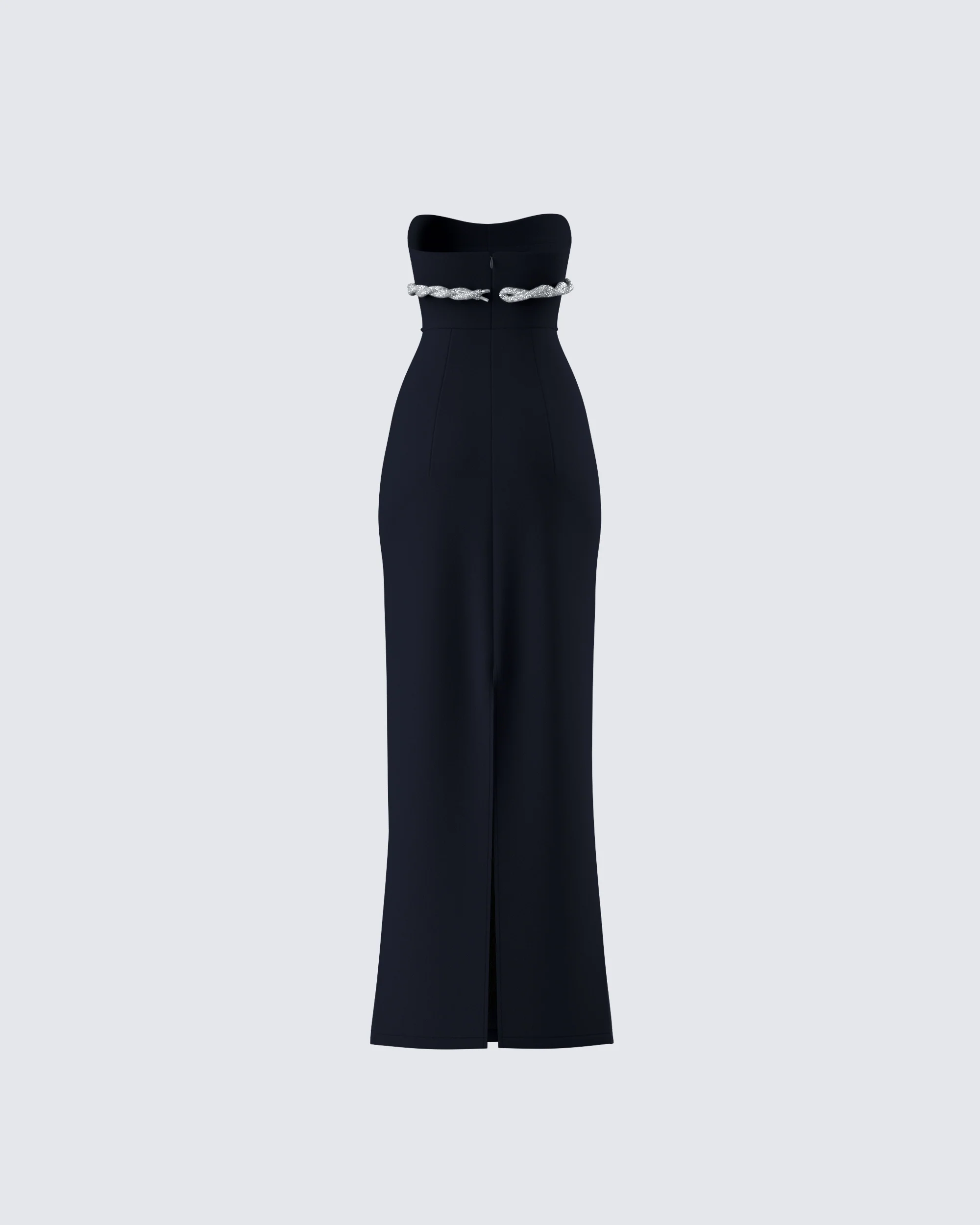 Via Black Crepe Embellished Gown - Image 3