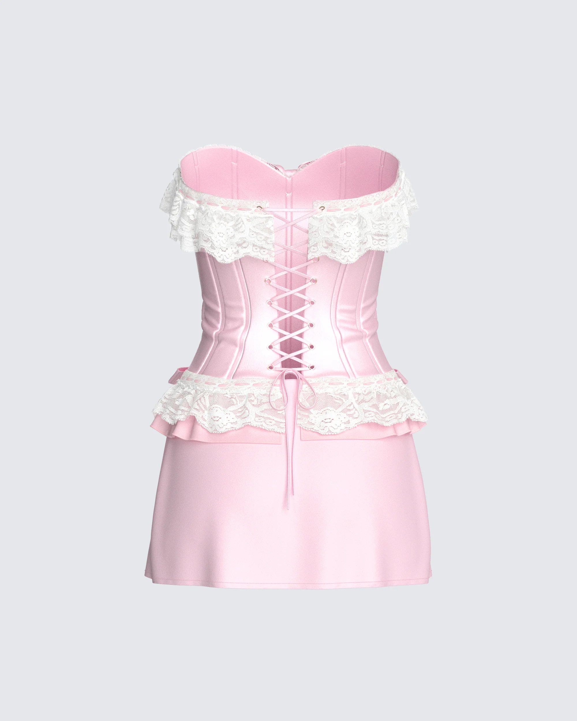 Vienna Pink Ruffle Mini Dress - Image 3