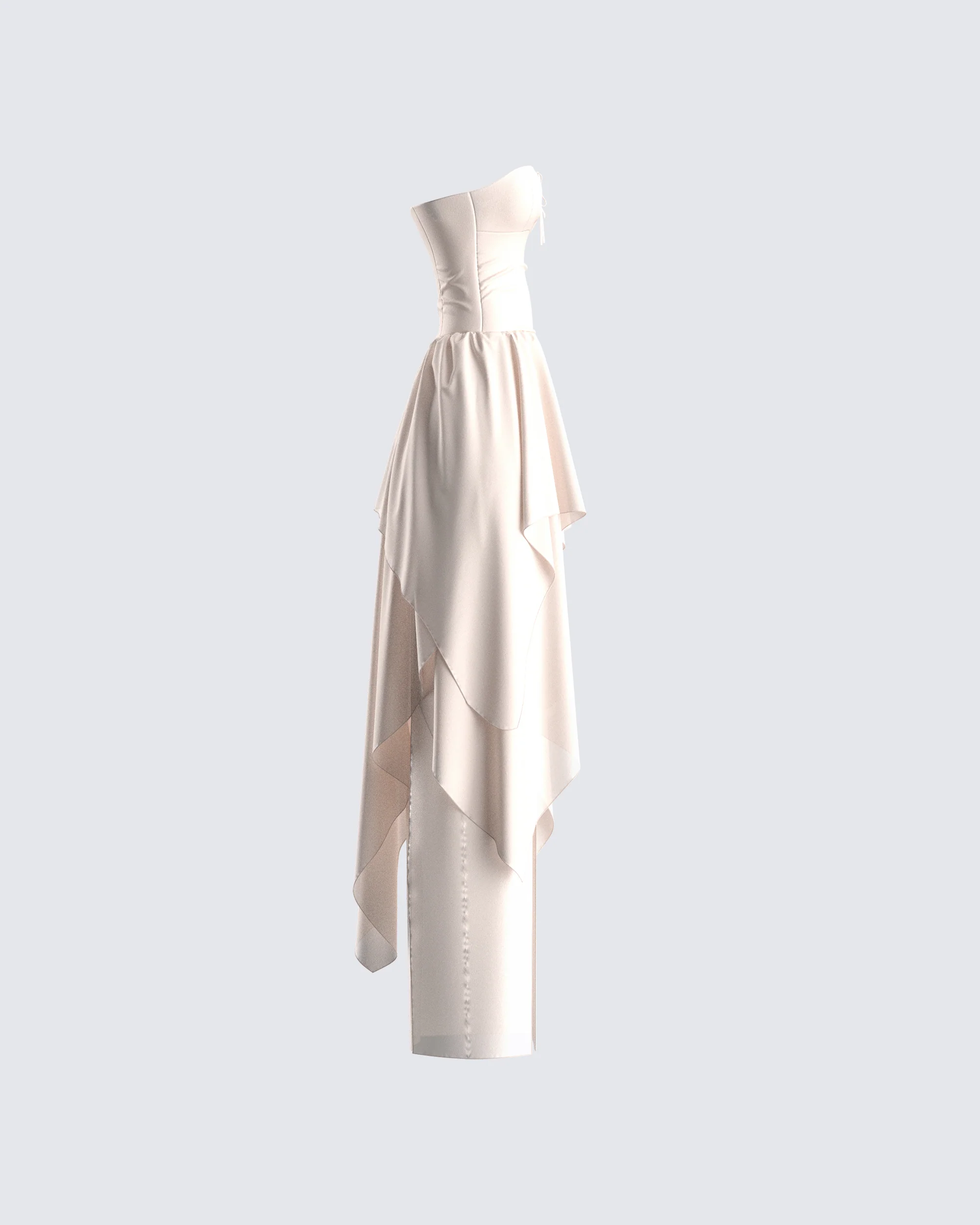 Violette Ivory Layered Maxi Dress - Image 2