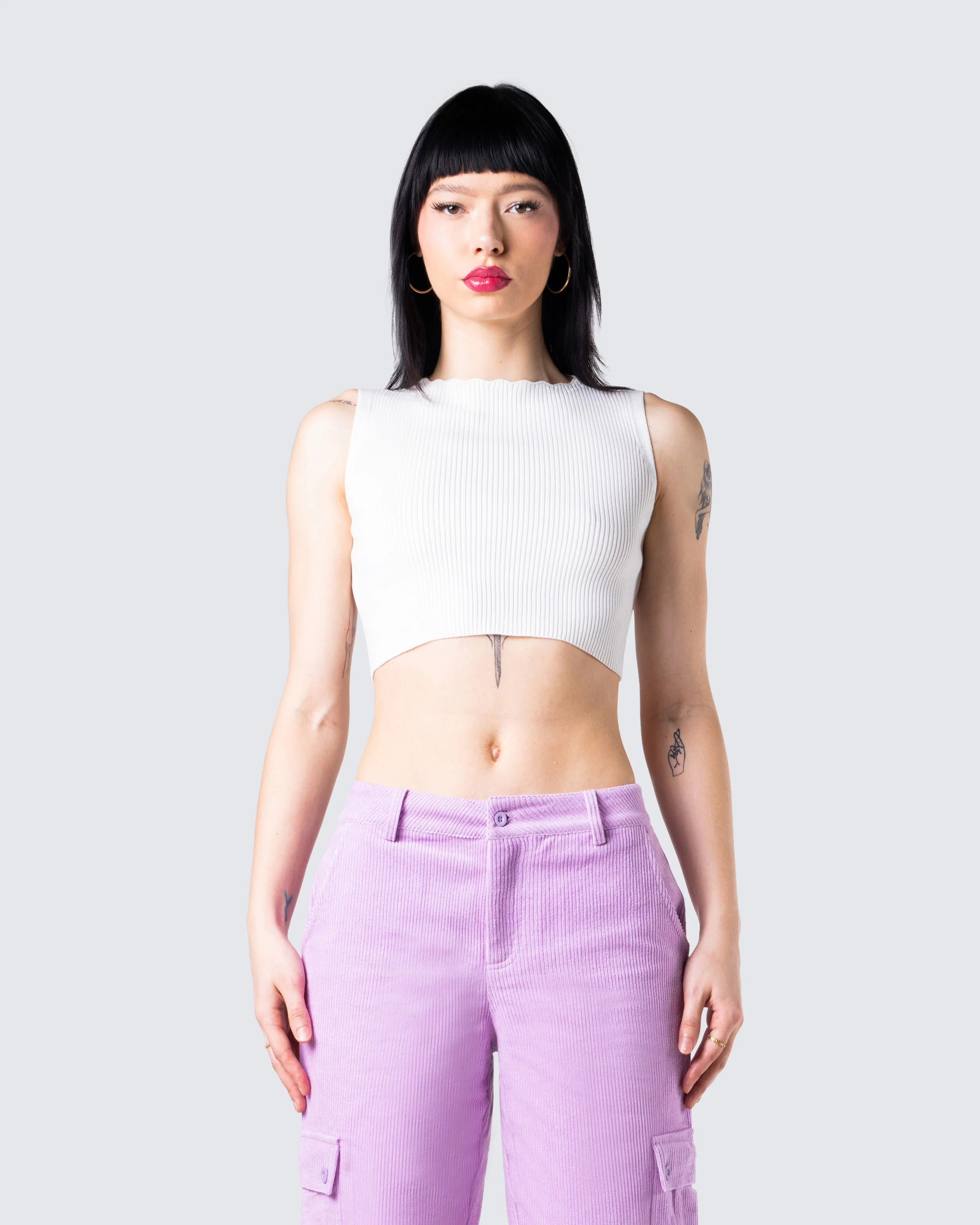 Vita White Cropped Tank - Image 4