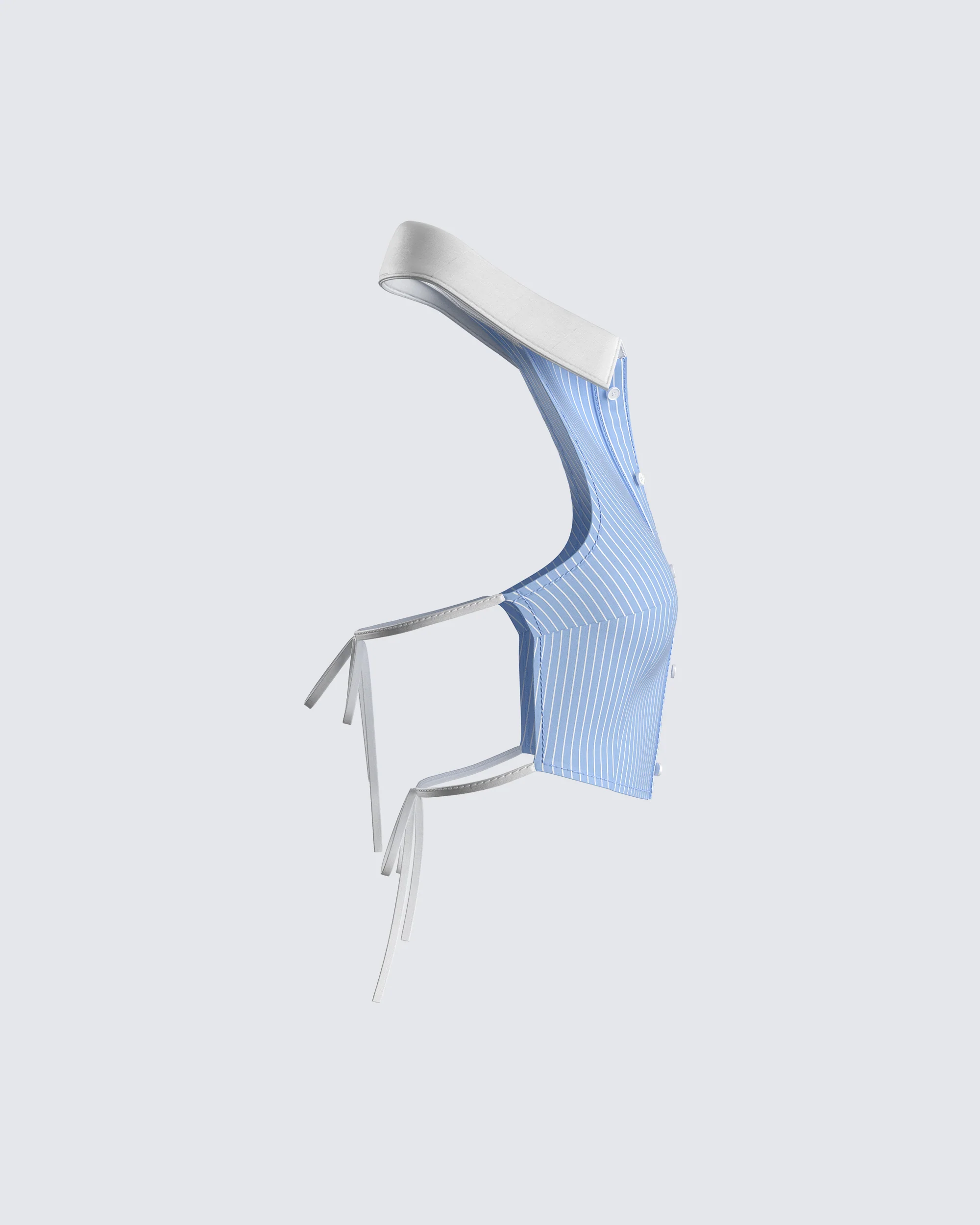 Vitellia Blue Pinstripe Halter Top - Image 2