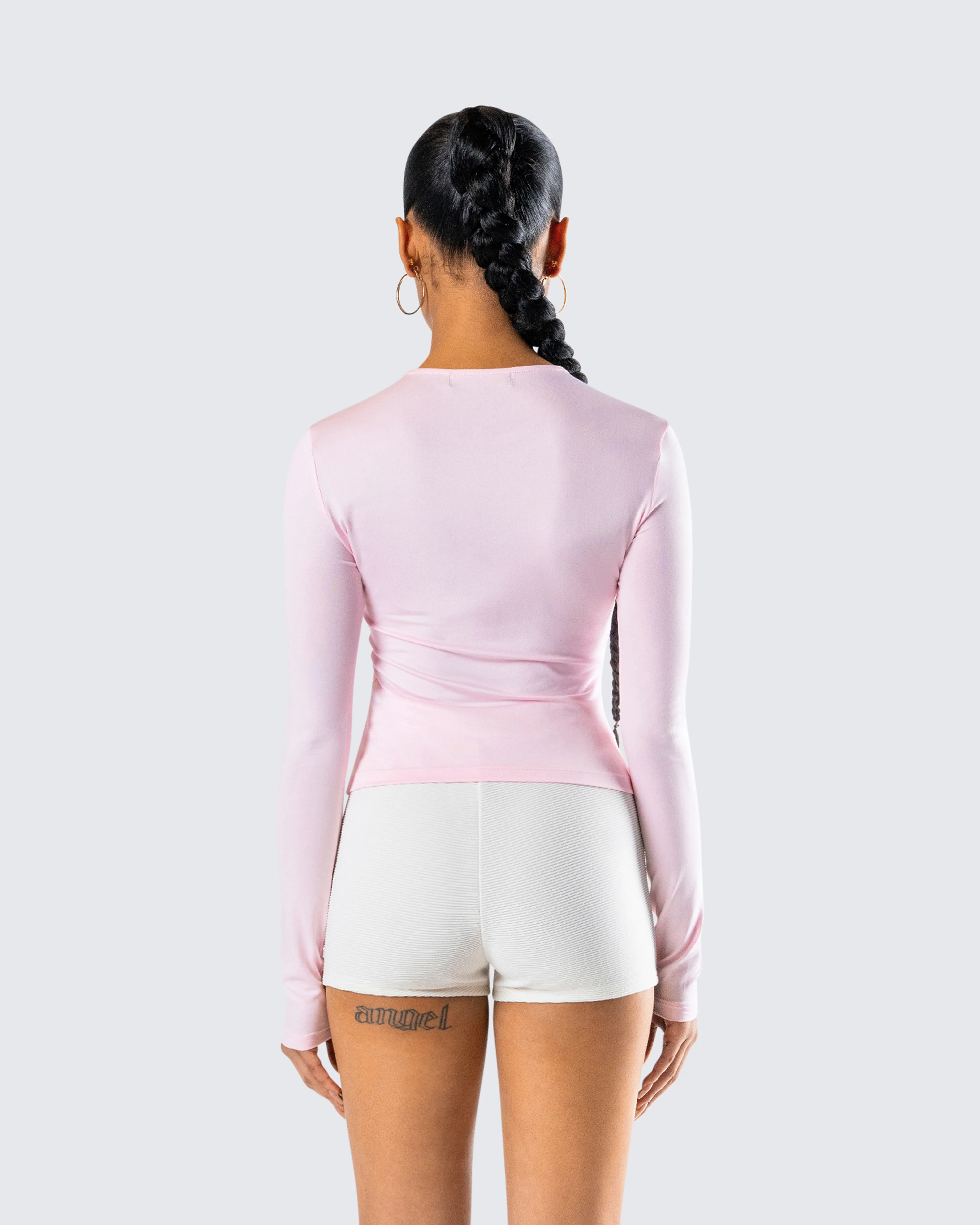Vivi Pink Jersey Long Sleeve Top - Image 7