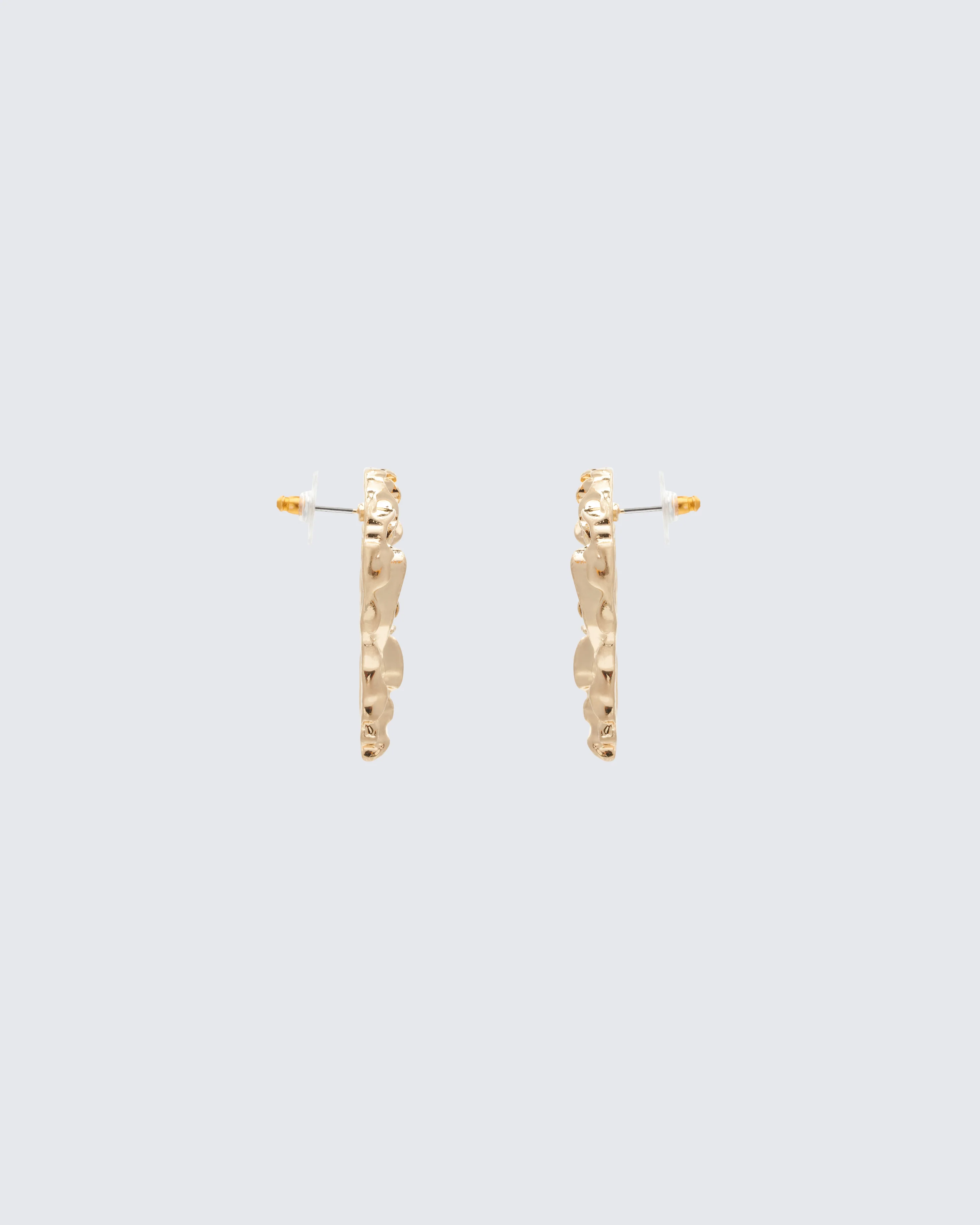 Volante Gold Molten Heart Earrings - Image 2