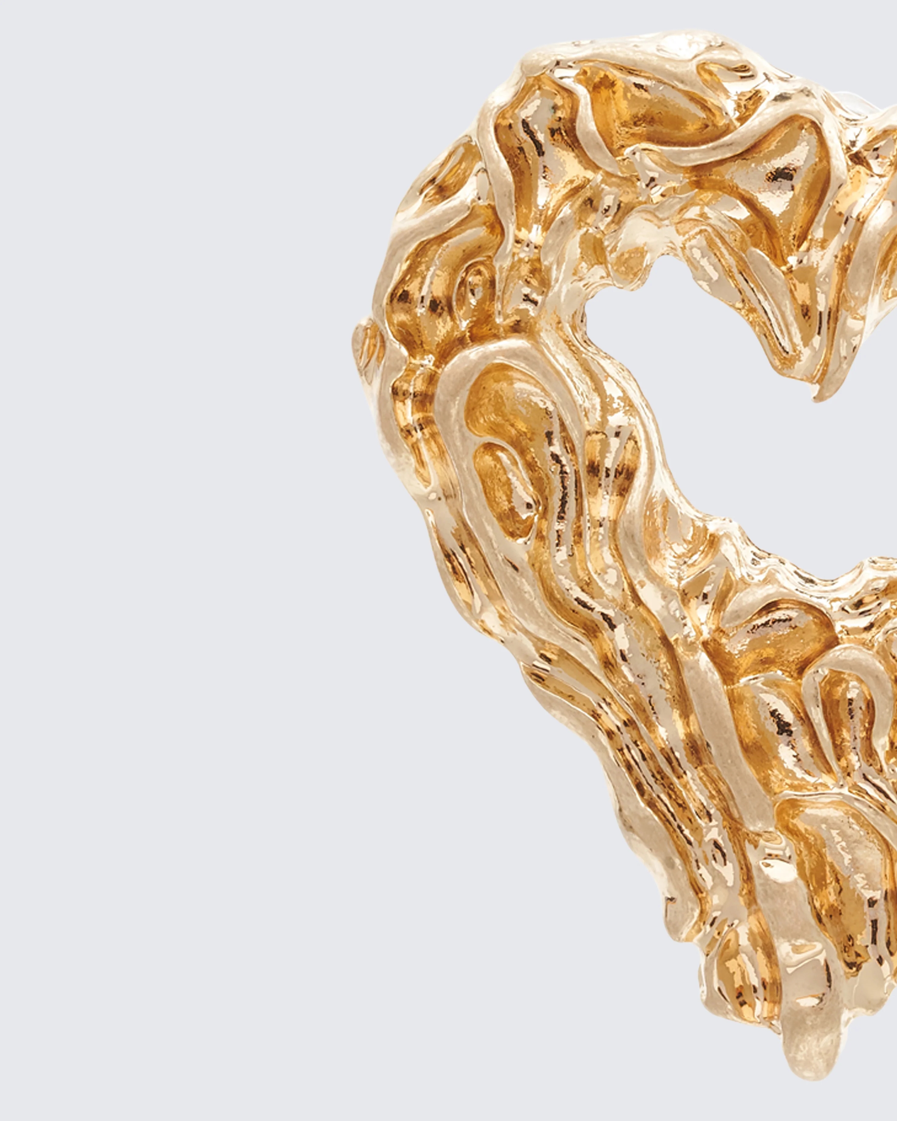 Volante Gold Molten Heart Earrings - Image 3