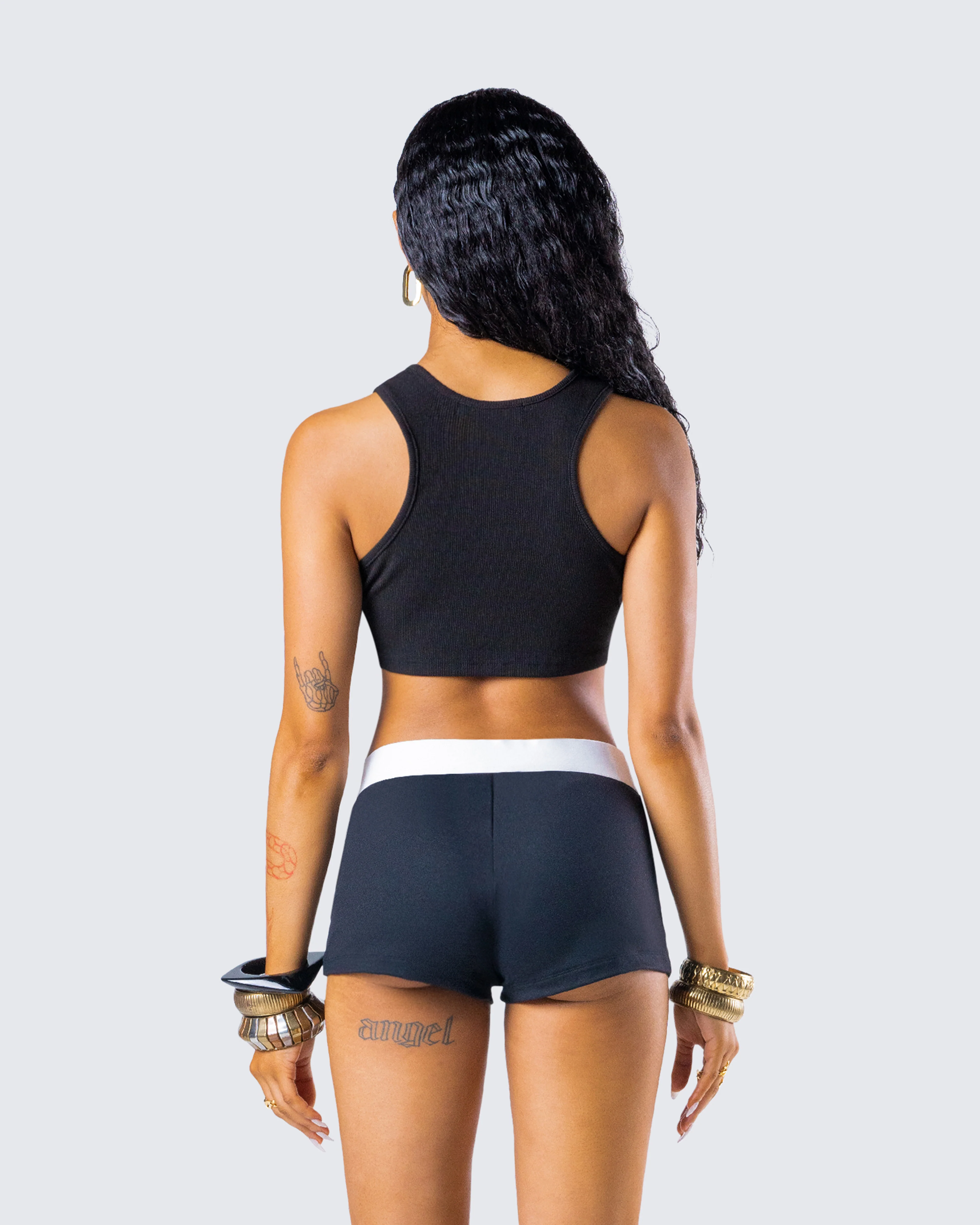 Waverly Black Ribbed Tank Top - Image 7