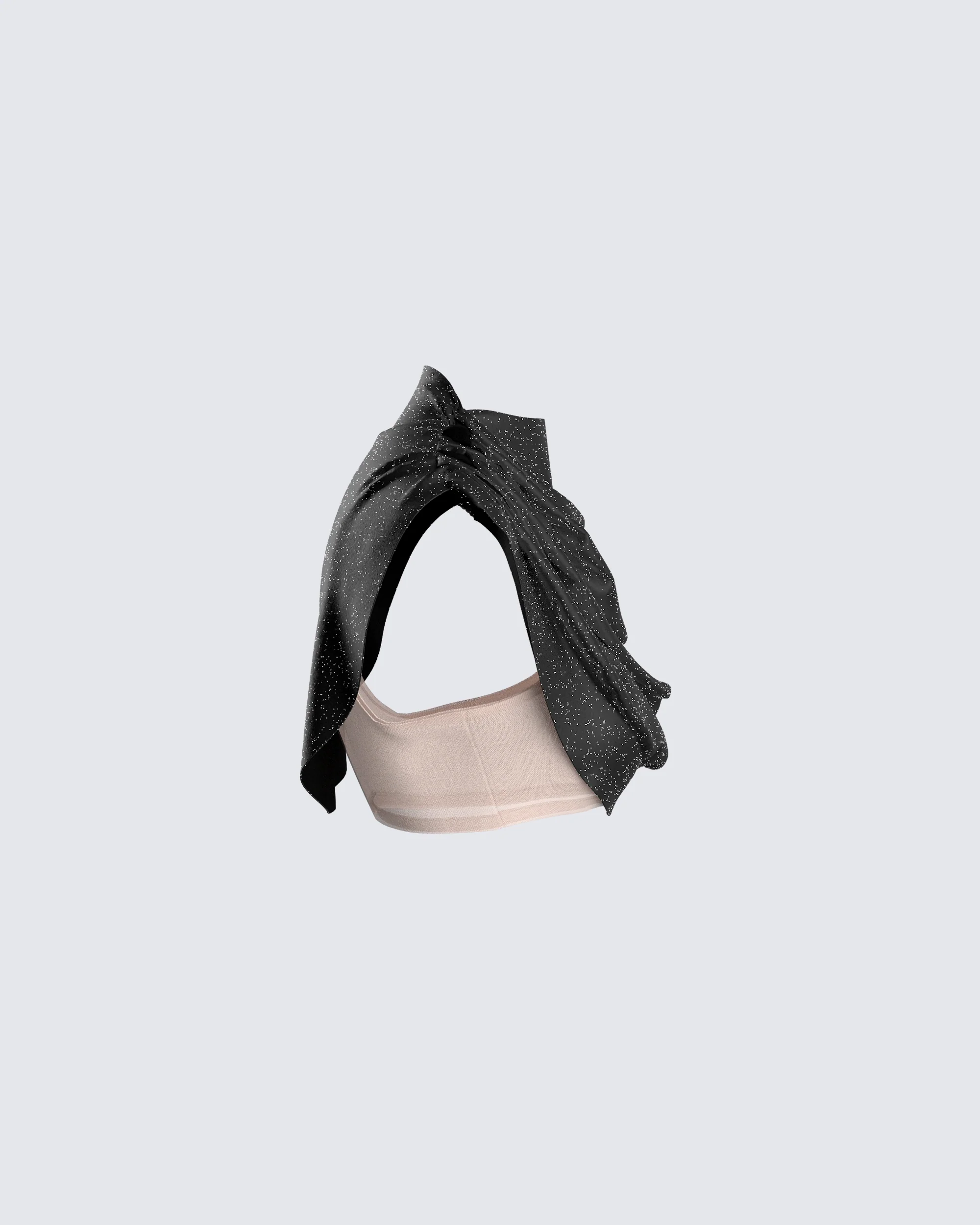 Whitney Black Shimmer Crop Top - Image 2