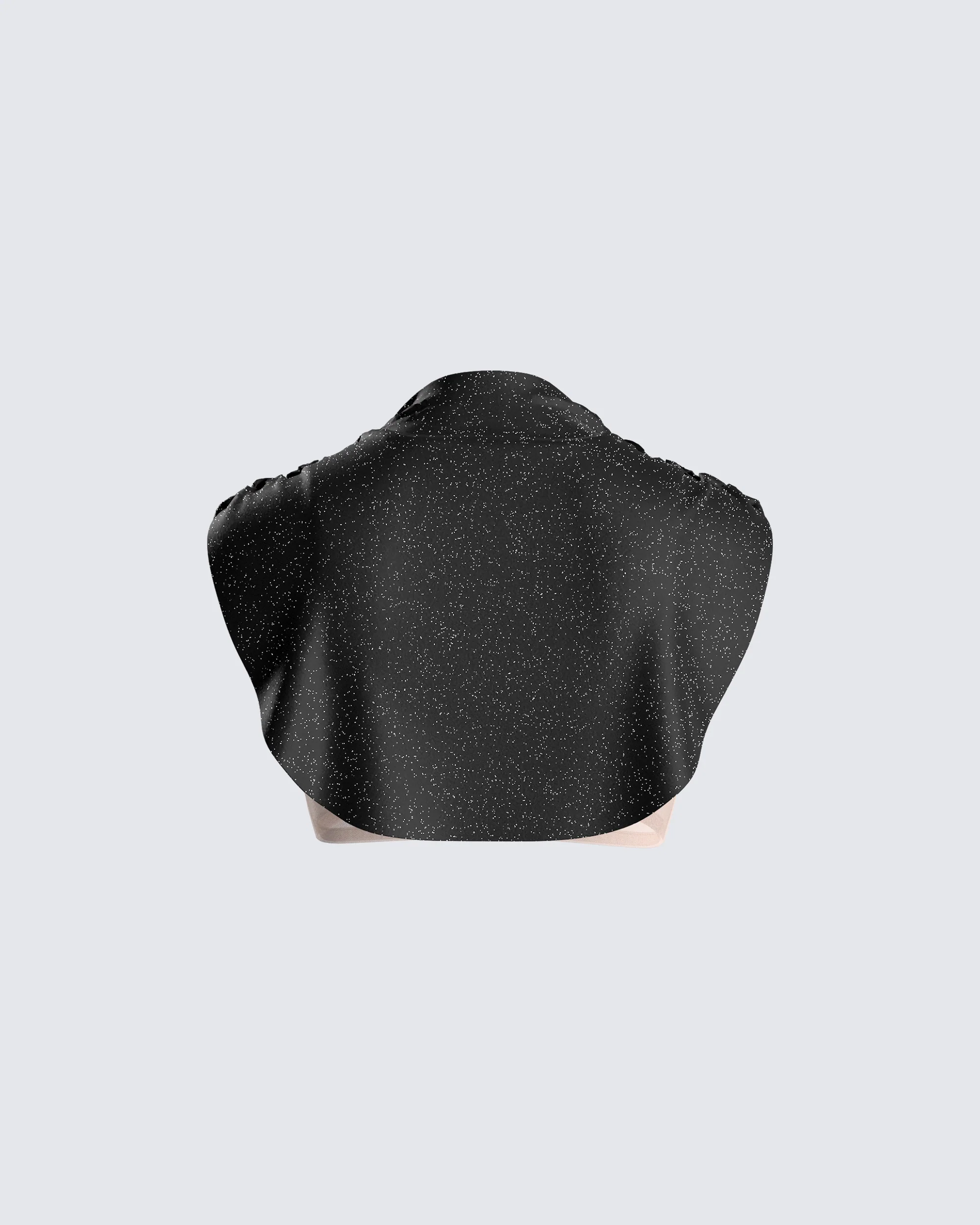Whitney Black Shimmer Crop Top - Image 3