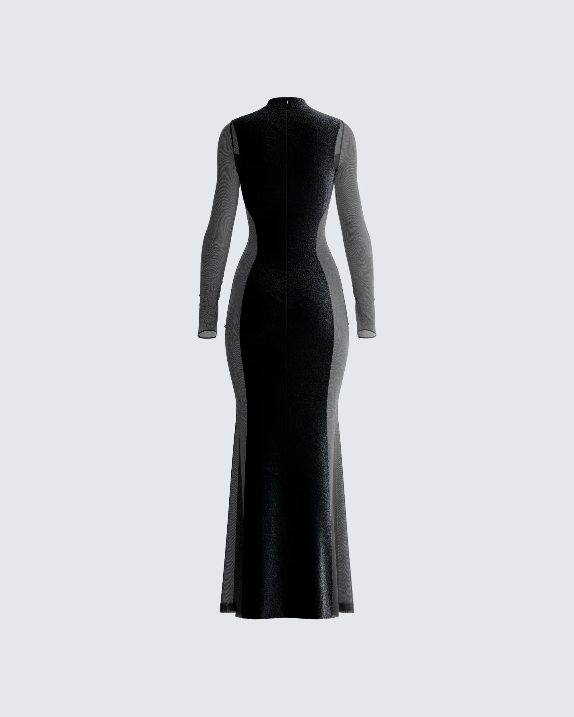 Wilma Black Velvet Paneled Gown - Image 3
