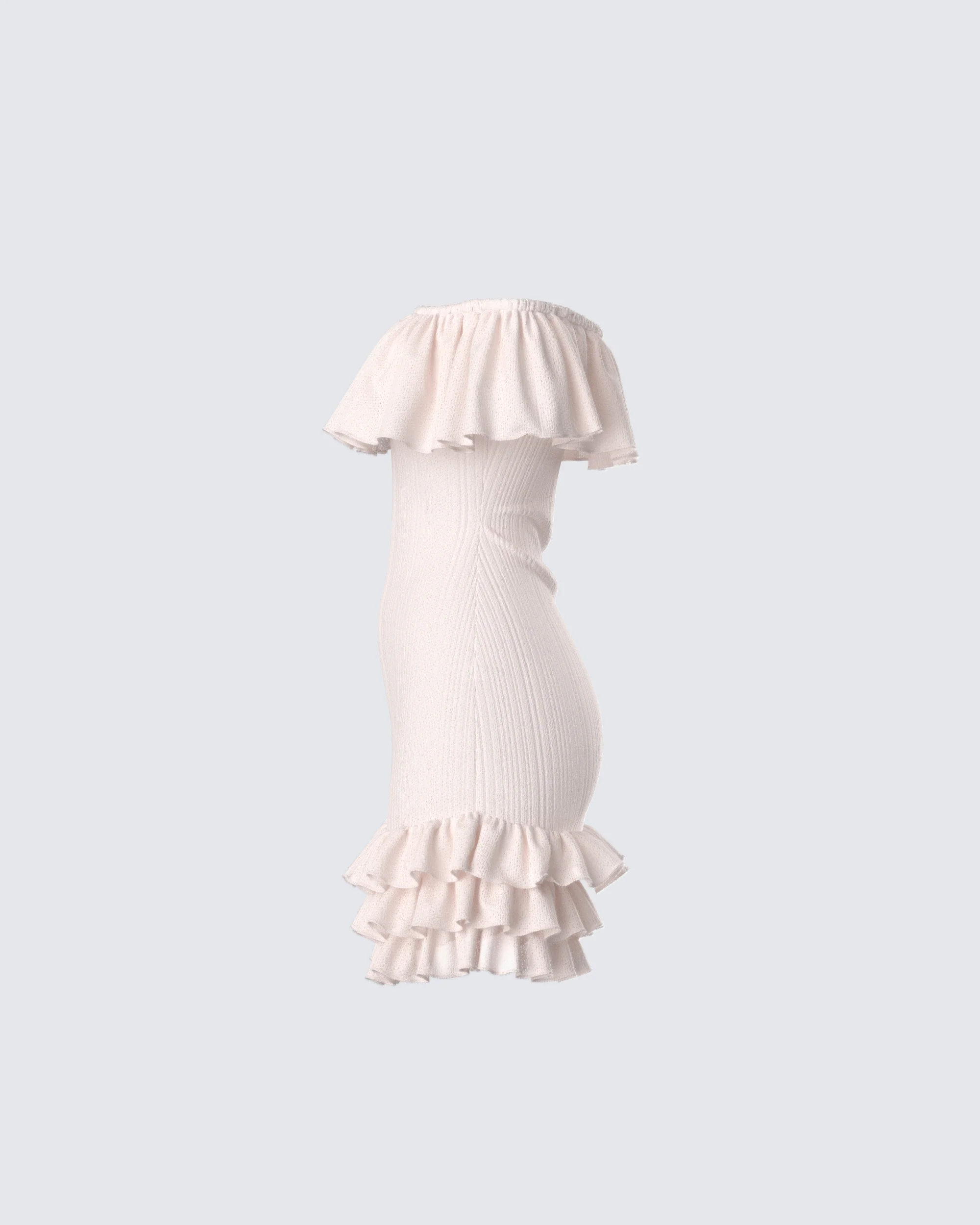 Winsley Peach Ruffle Knit Mini Dress - Image 2