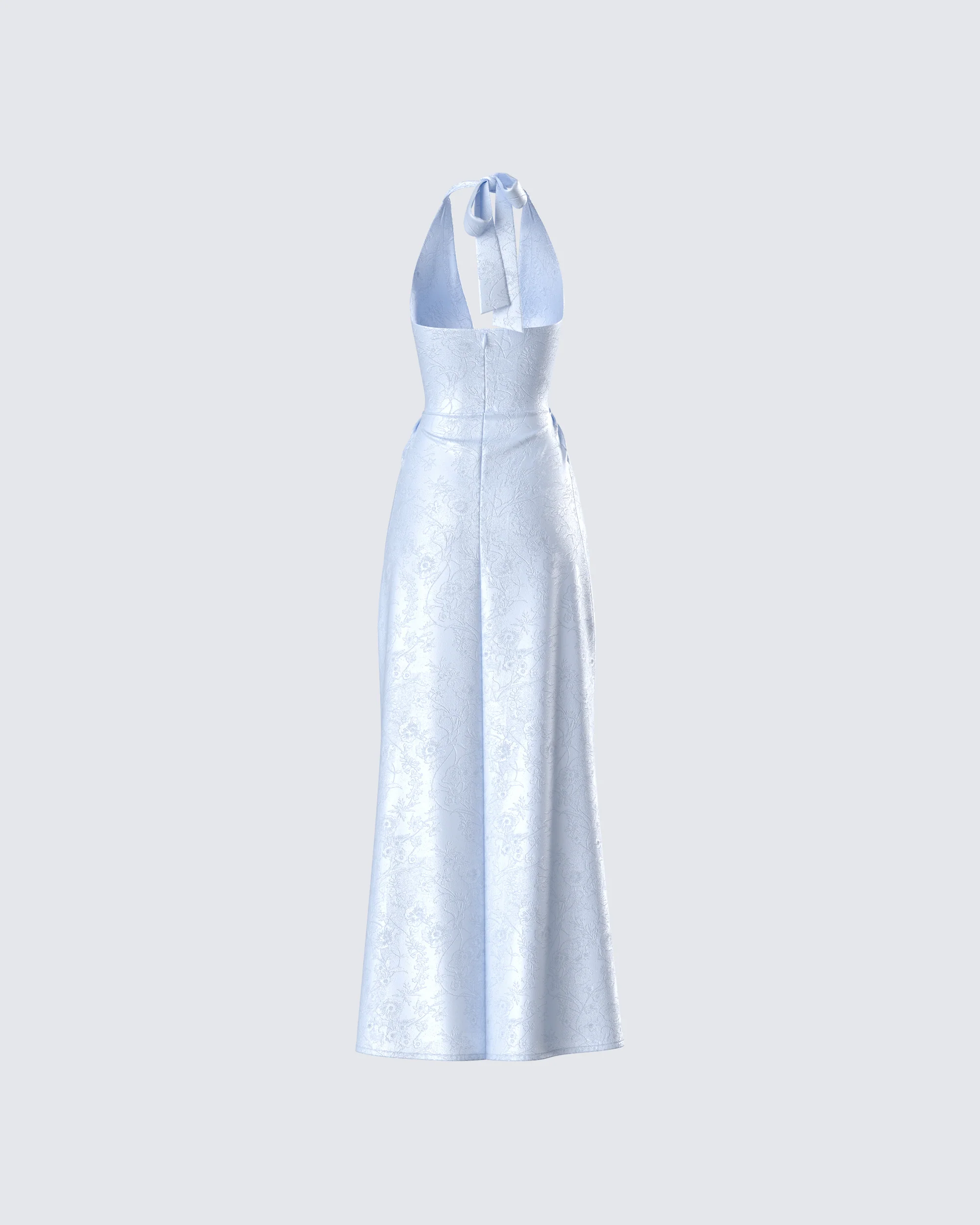 Xylah Baby Blue Rosette Maxi Dress - Image 3