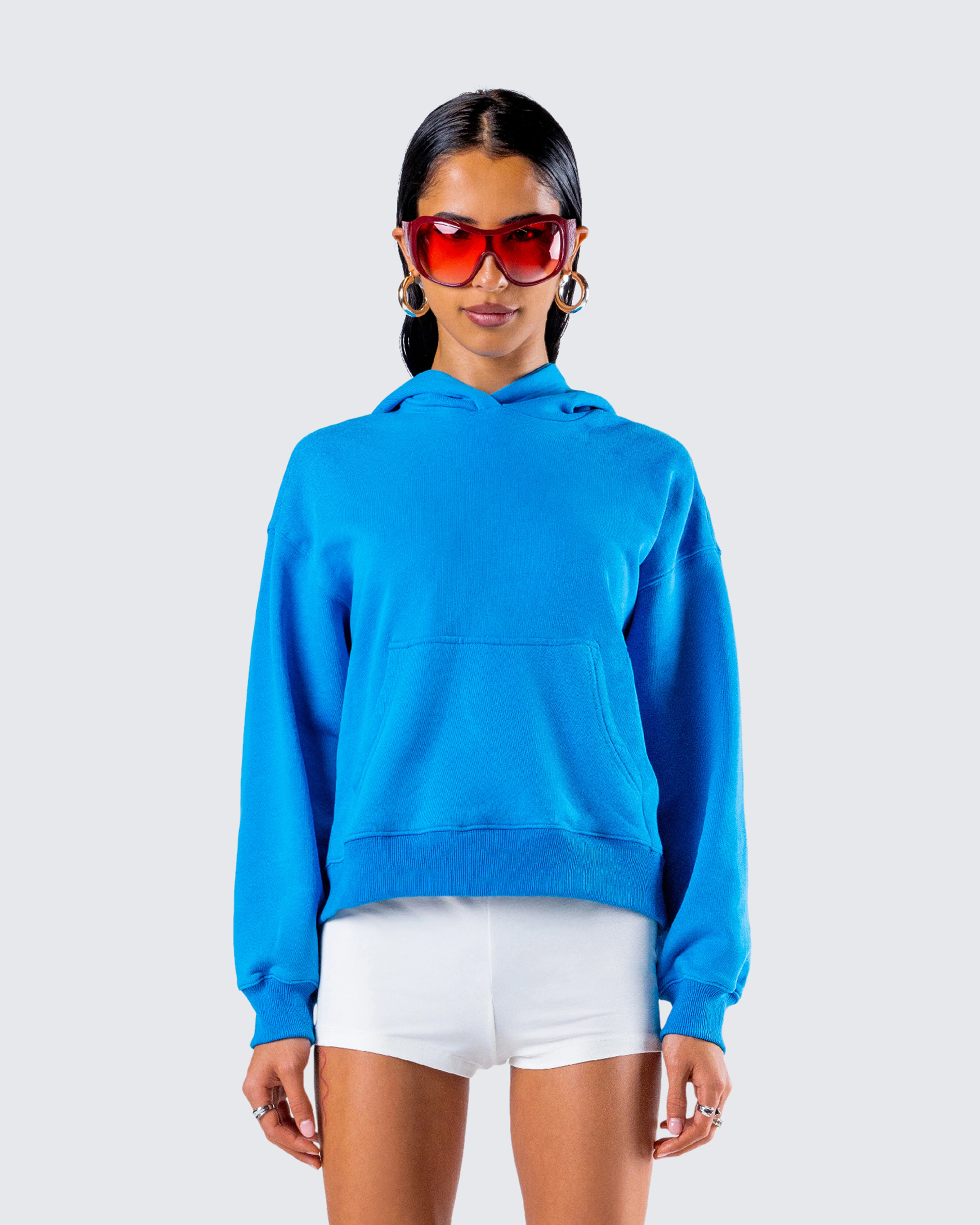 Yamuna Blue Fleece Hoodie - Image 4