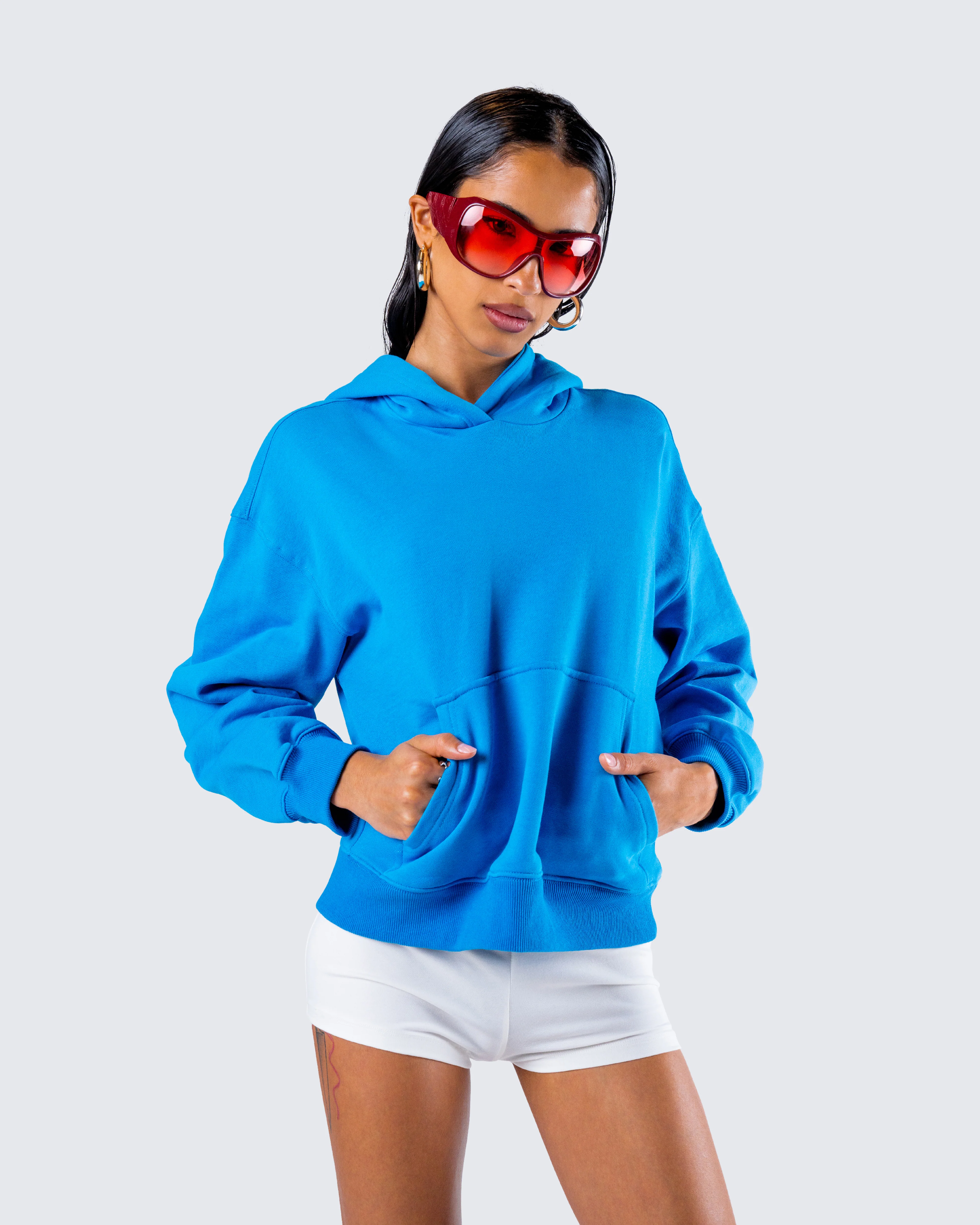 Yamuna Blue Fleece Hoodie - Image 8