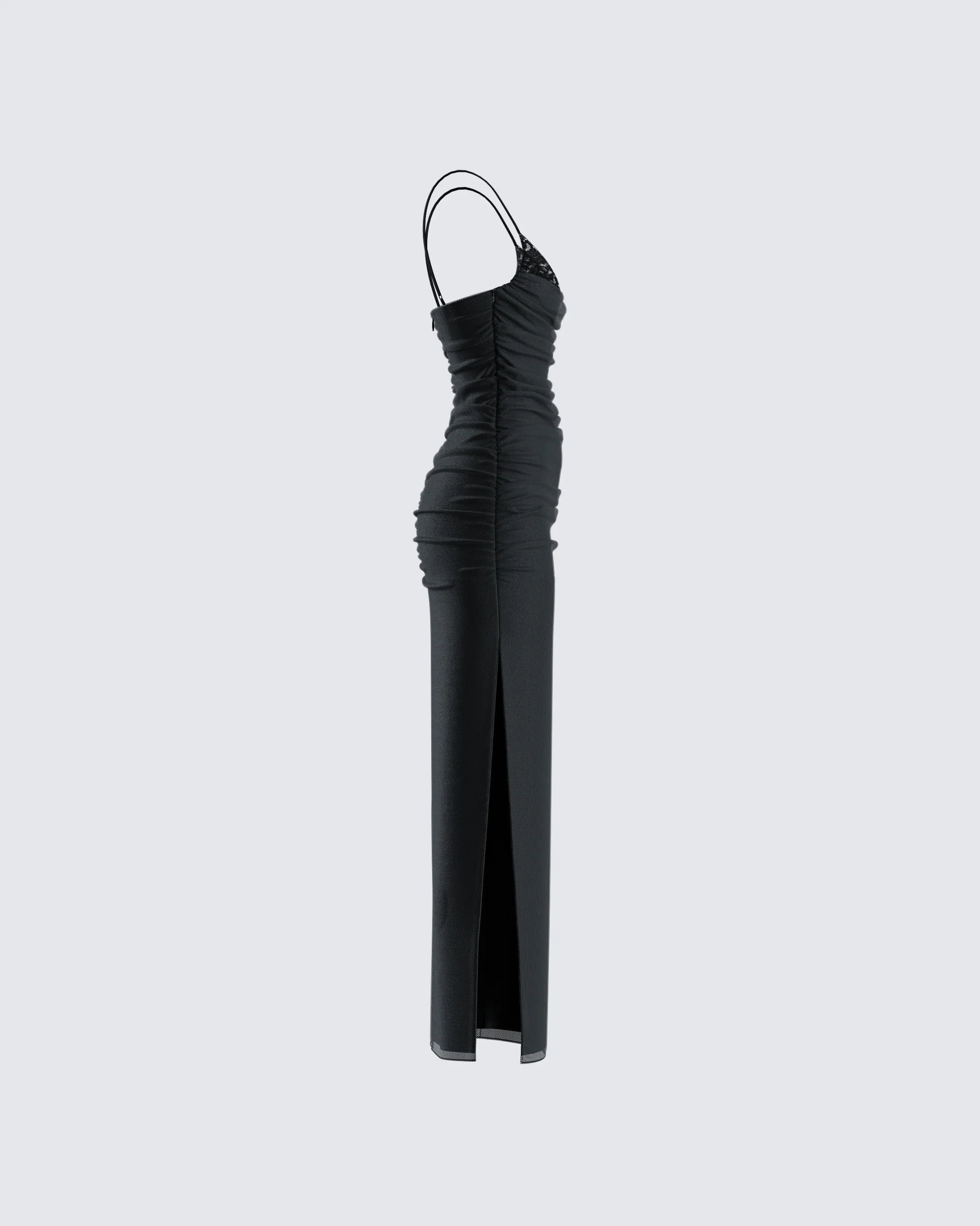 Yan Black Lace Maxi Corset Dress - Image 2