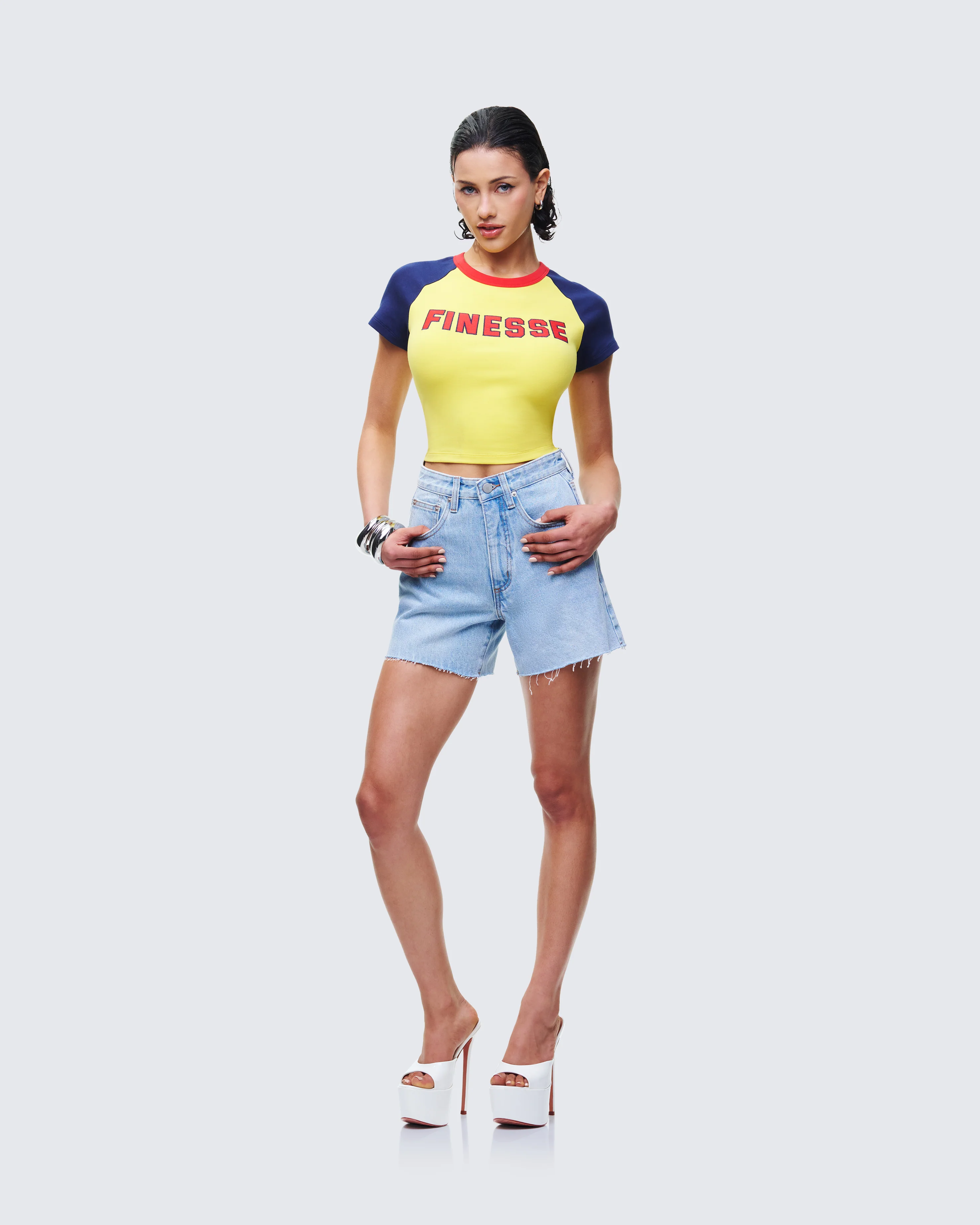 Yolande Blue Denim Cutoff Short - Image 5