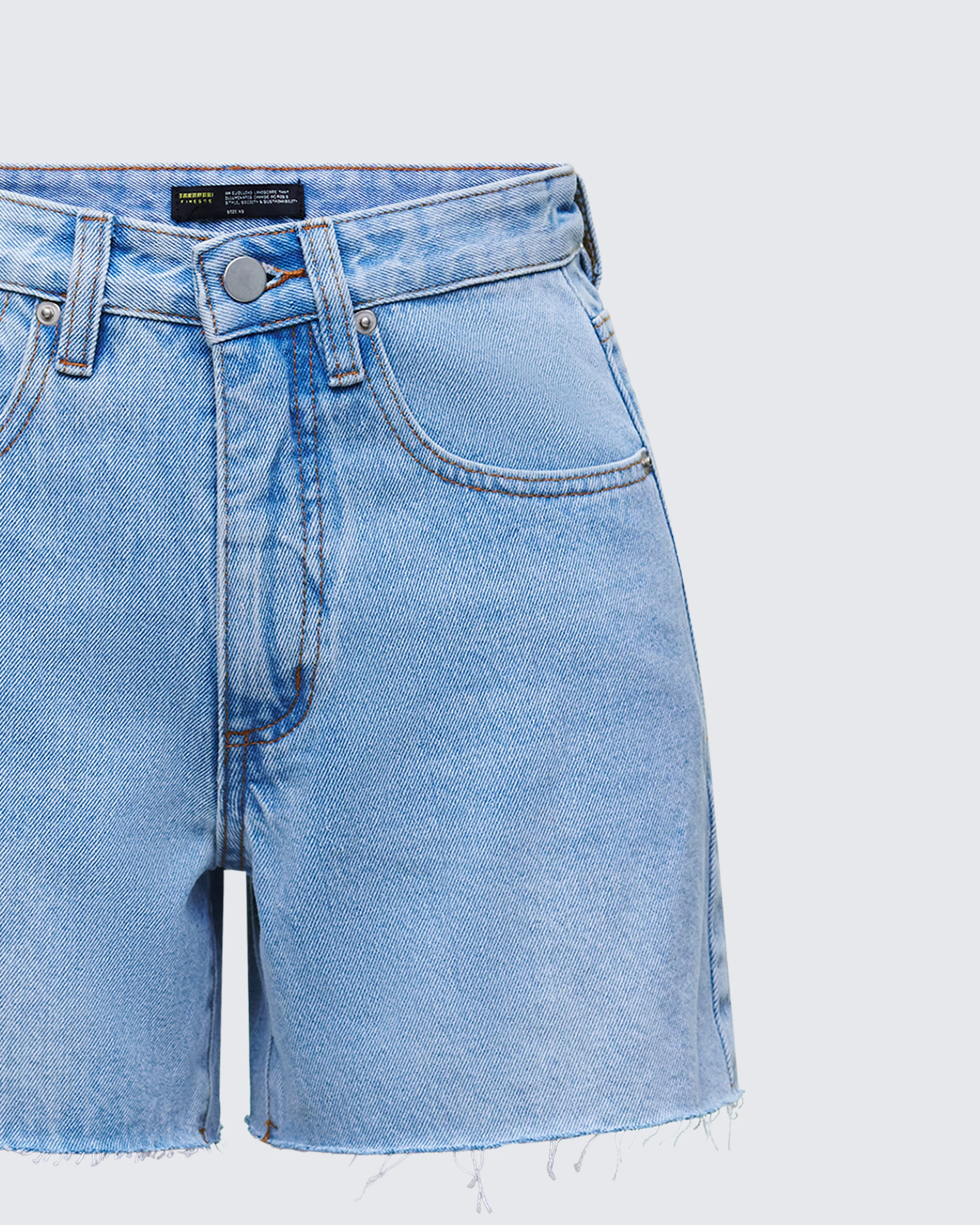 Yolande Blue Denim Cutoff Short - Image 6