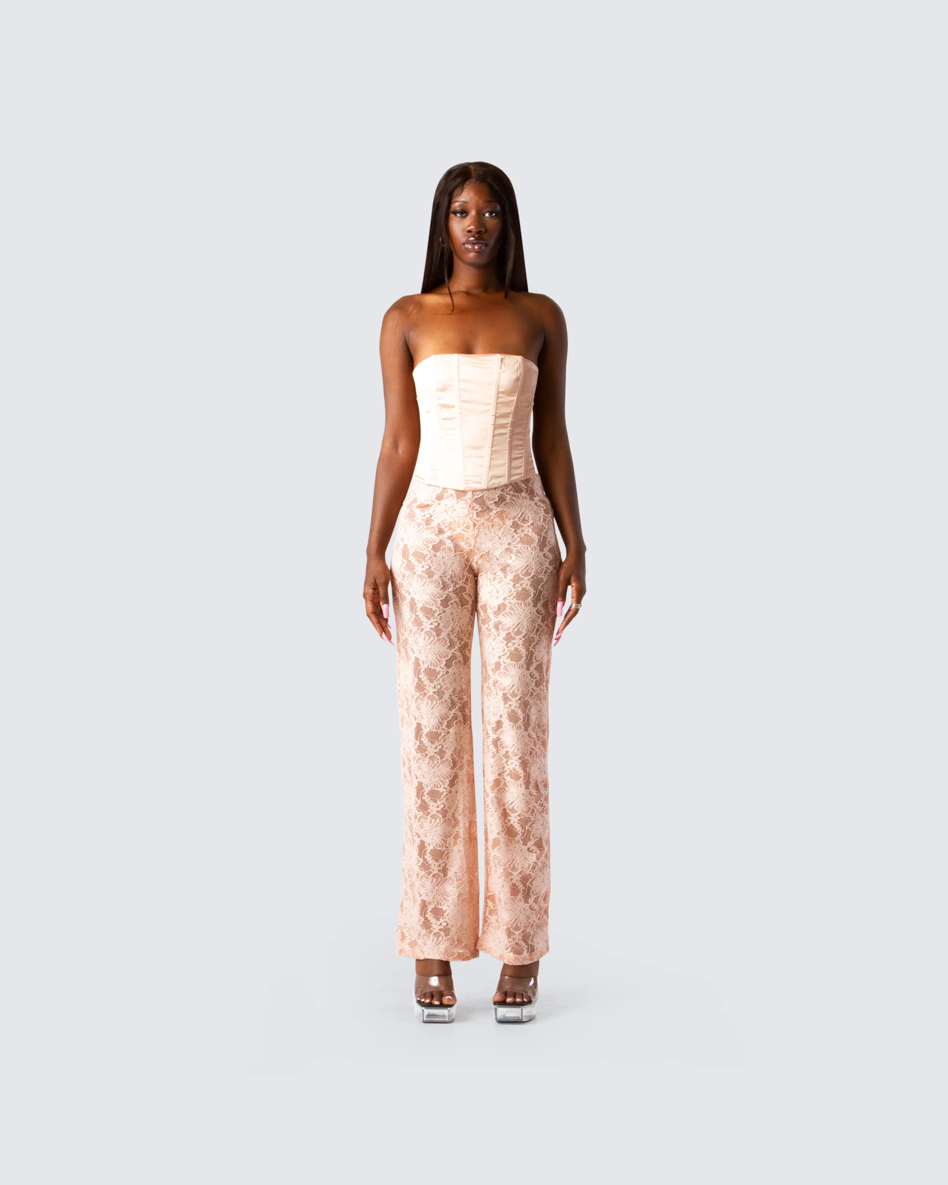 Yuri Peach Lace Pant - Image 4
