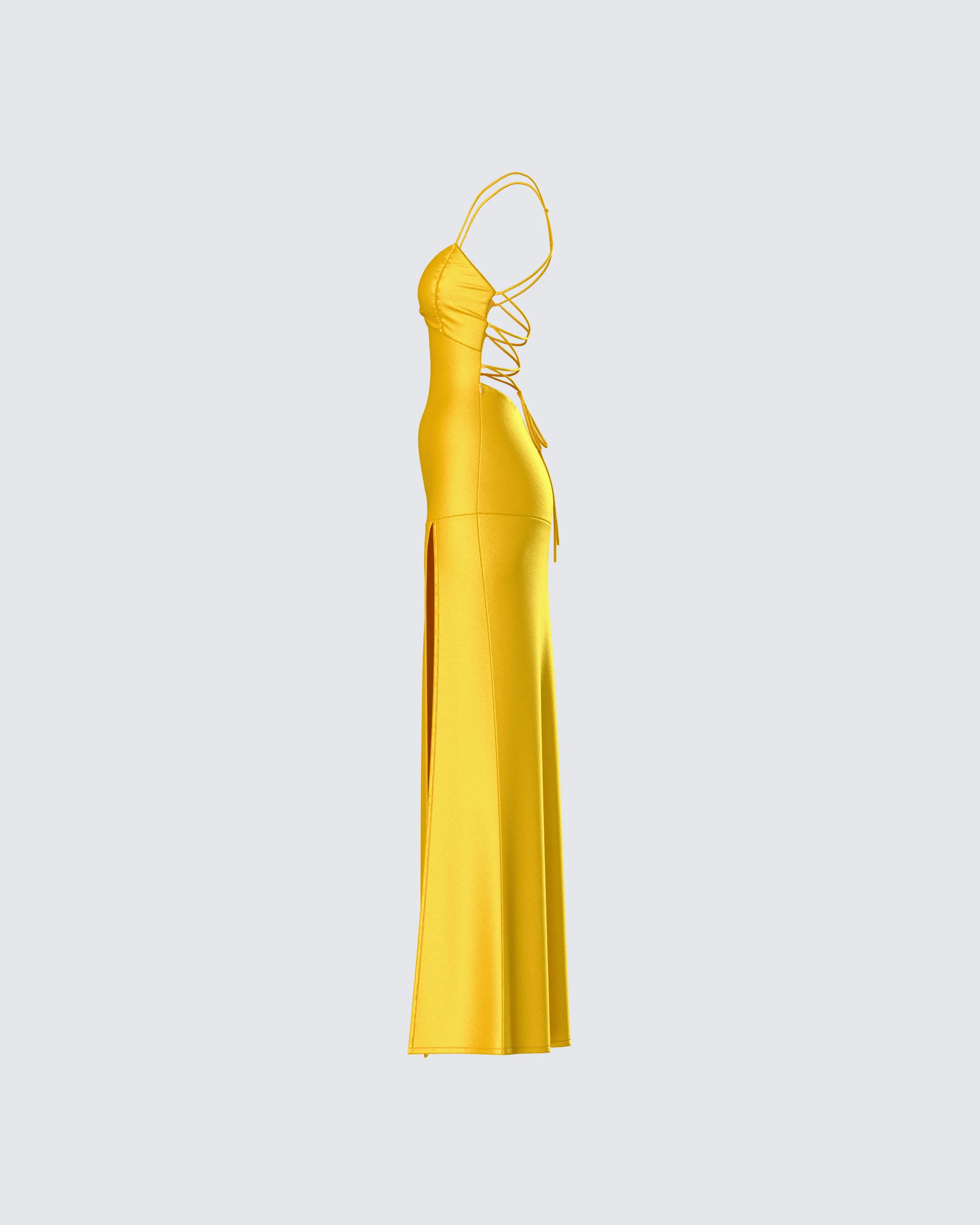 Zabel Orange Satin Maxi Dress - Image 2