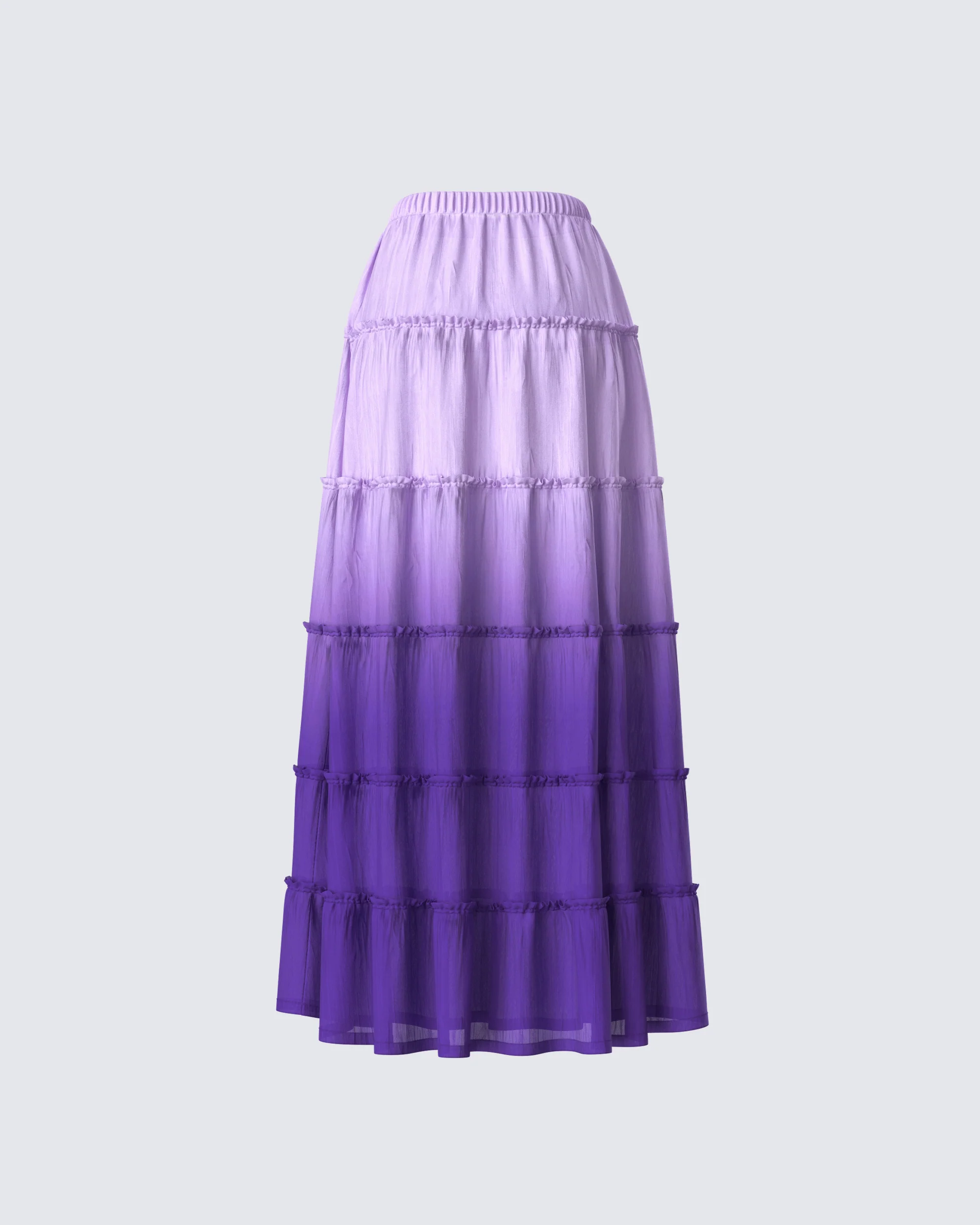 Zadie Purple Ombre Tiered Maxi Skirt - Image 3