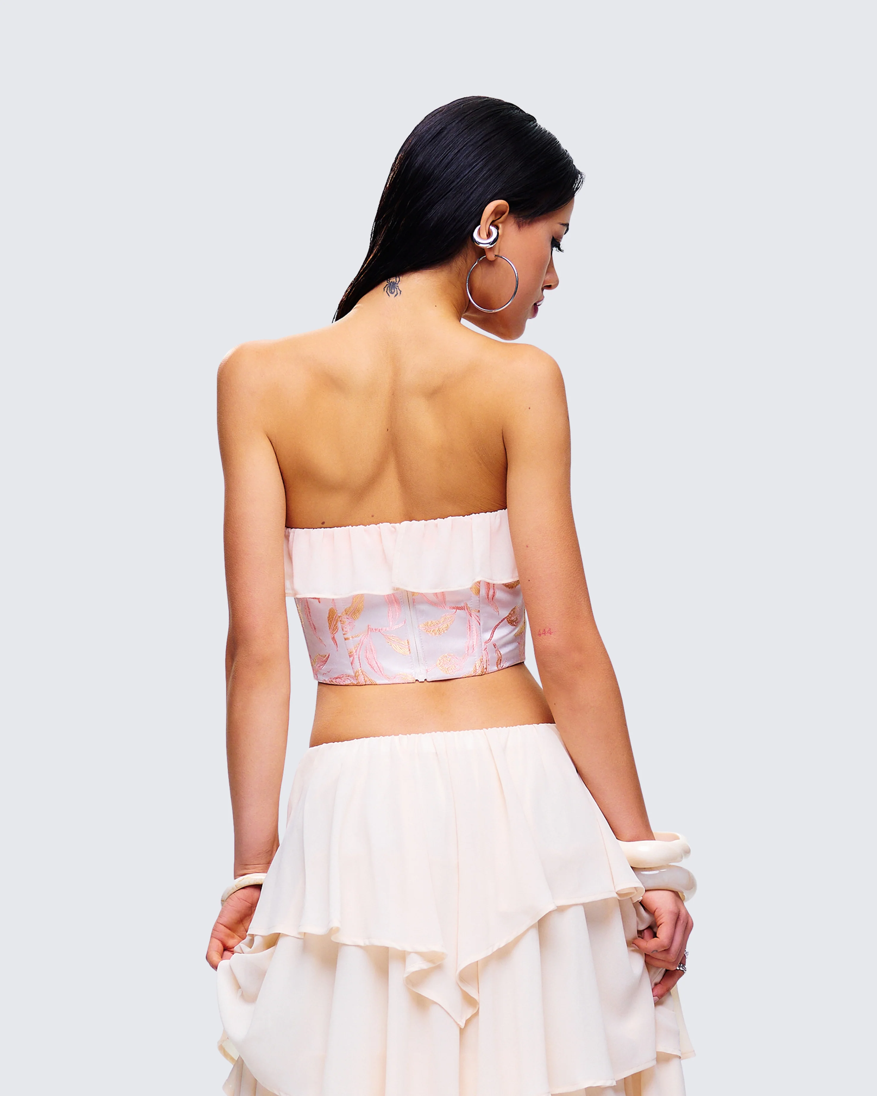Zana Cream Ruffle Corset Top - Image 7