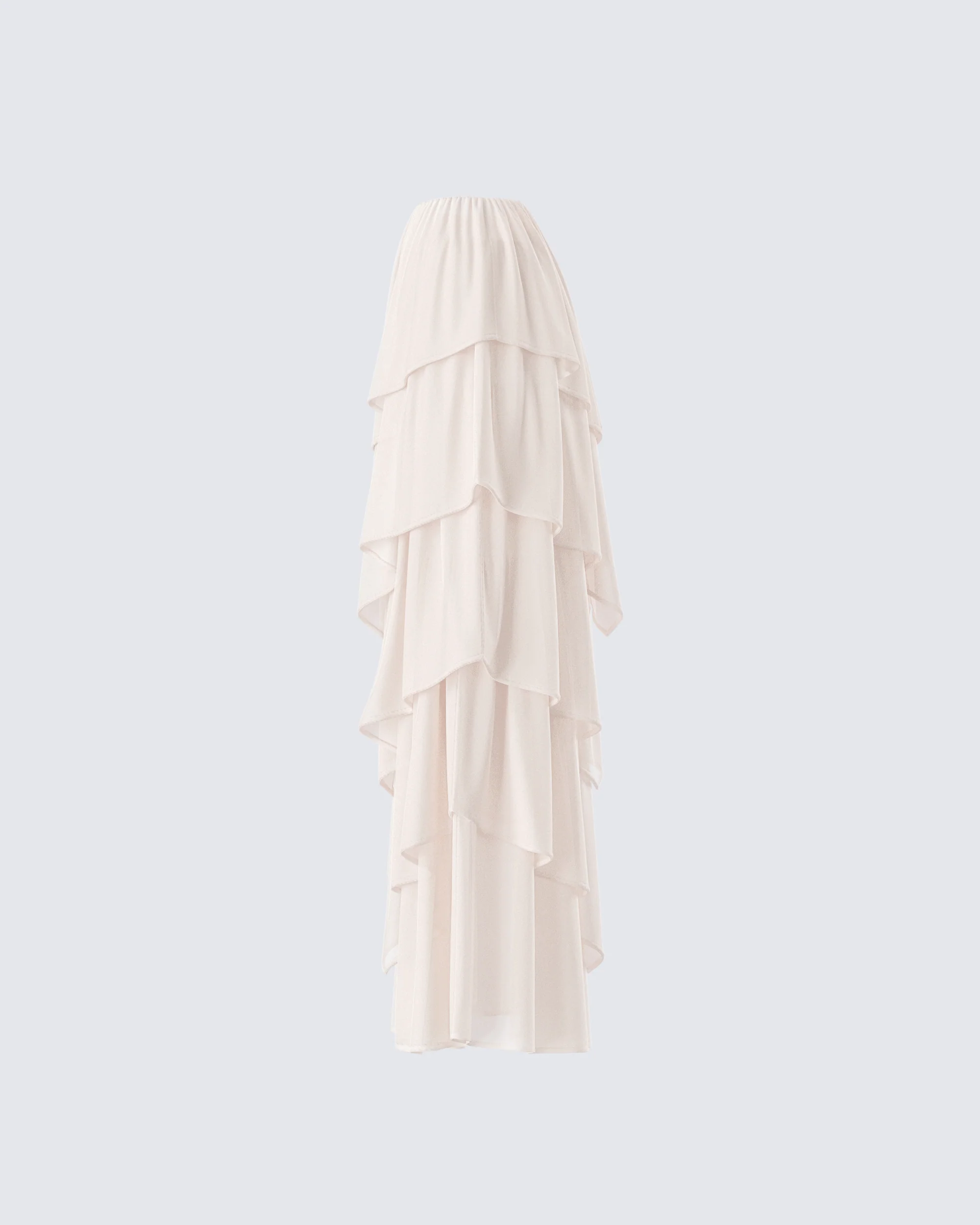 Zana Cream Tiered Ruffle Maxi Skirt - Image 2
