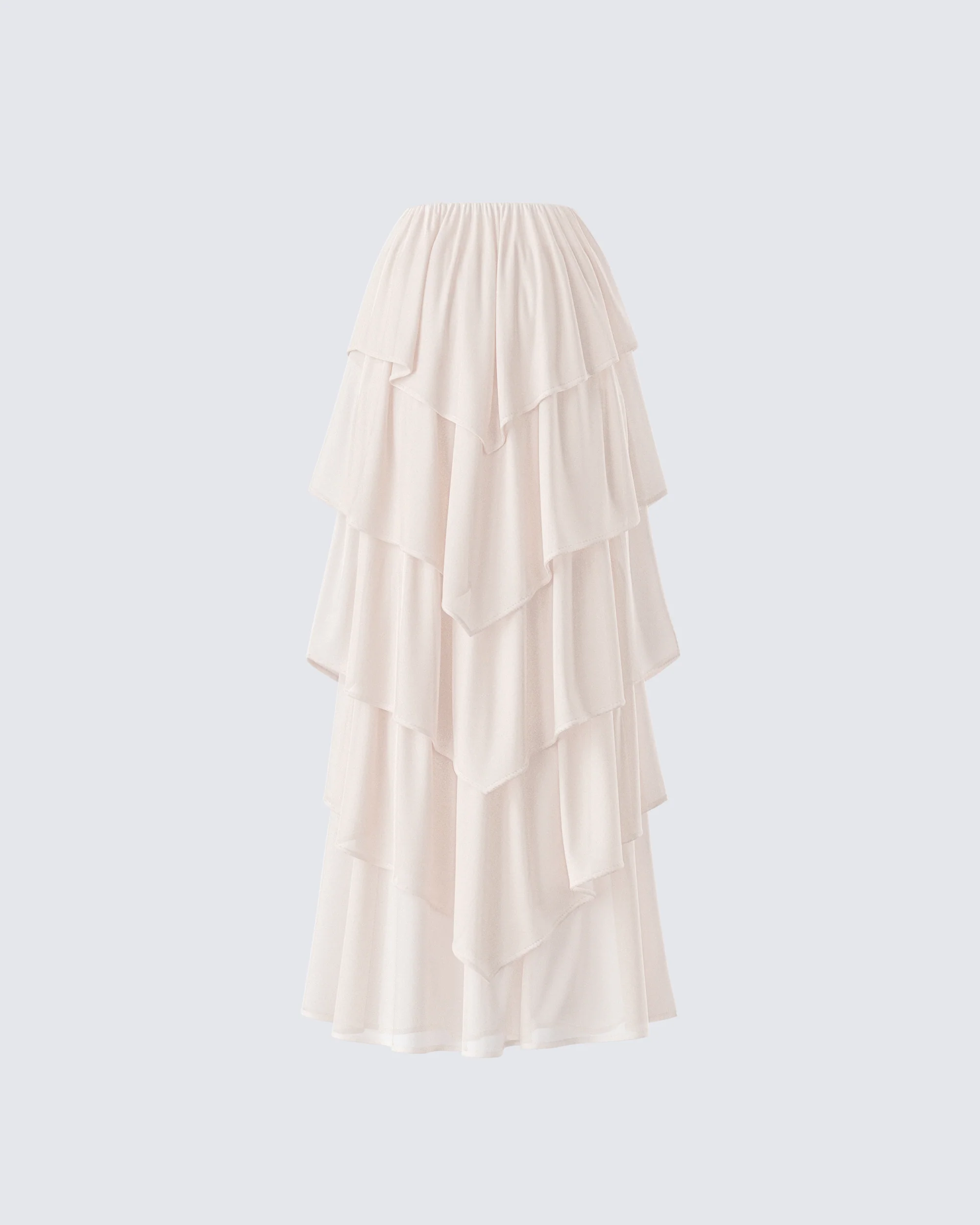 Zana Cream Tiered Ruffle Maxi Skirt - Image 3
