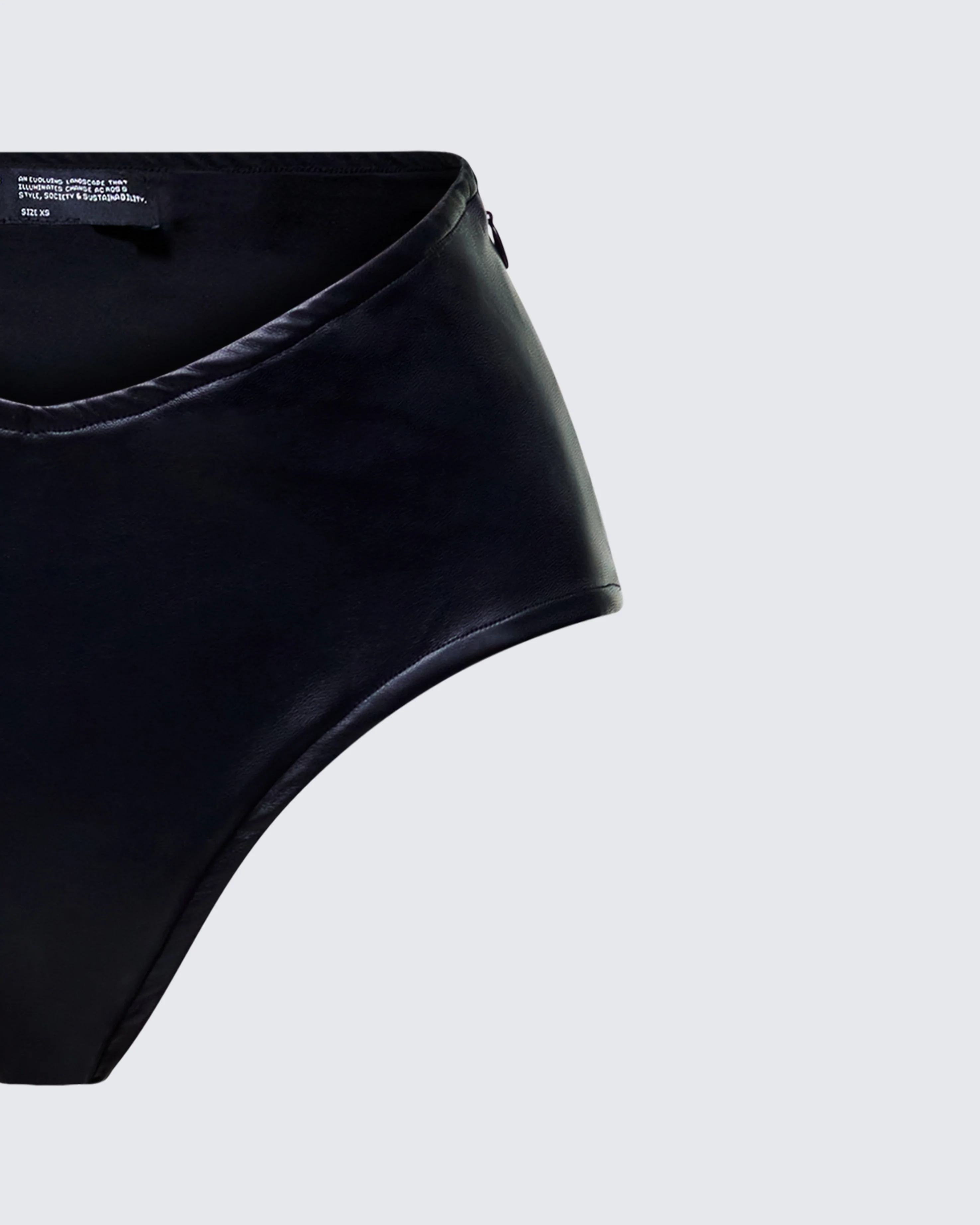 Zaria Black Vegan Leather Micro Short - Image 6