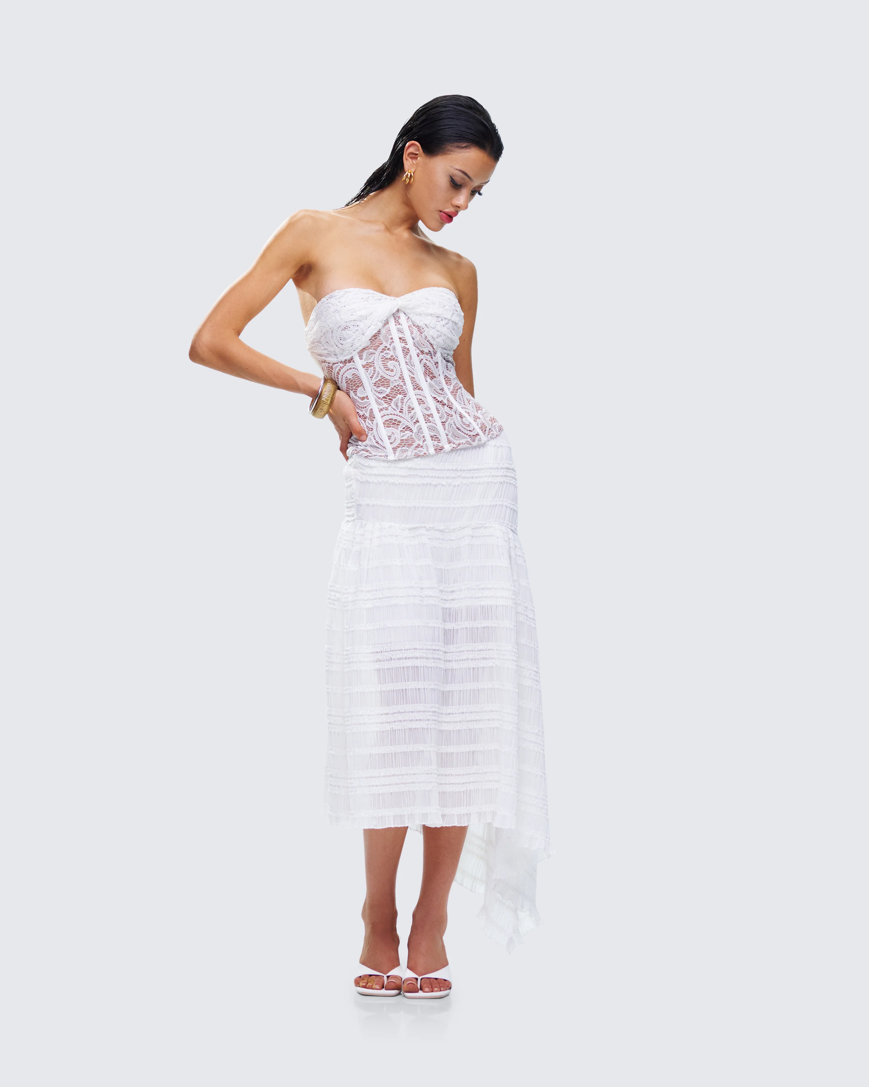 Zaya White Lace Corset Top - Image 8