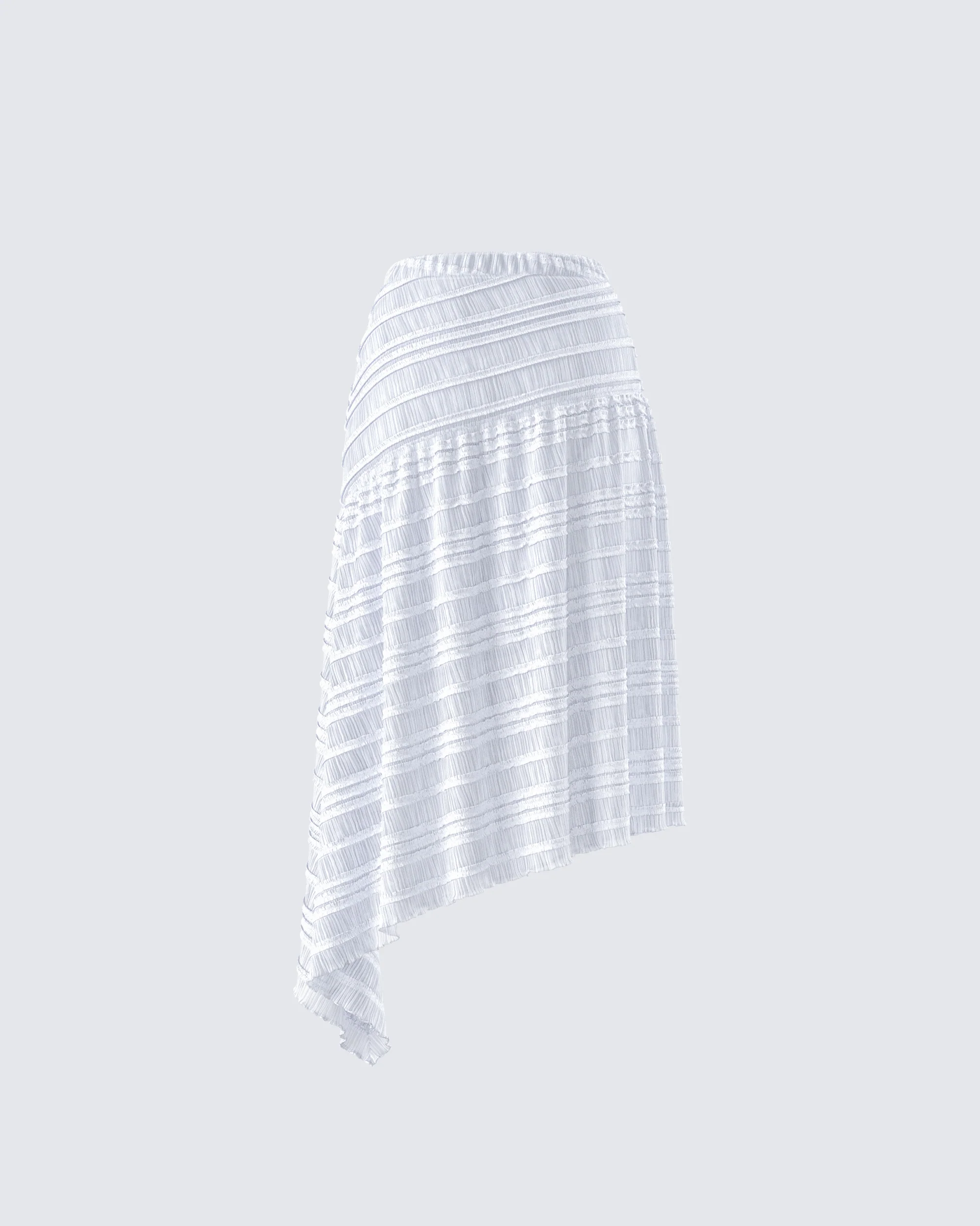 Zaya White Tiered Asymmetric Skirt - Image 3