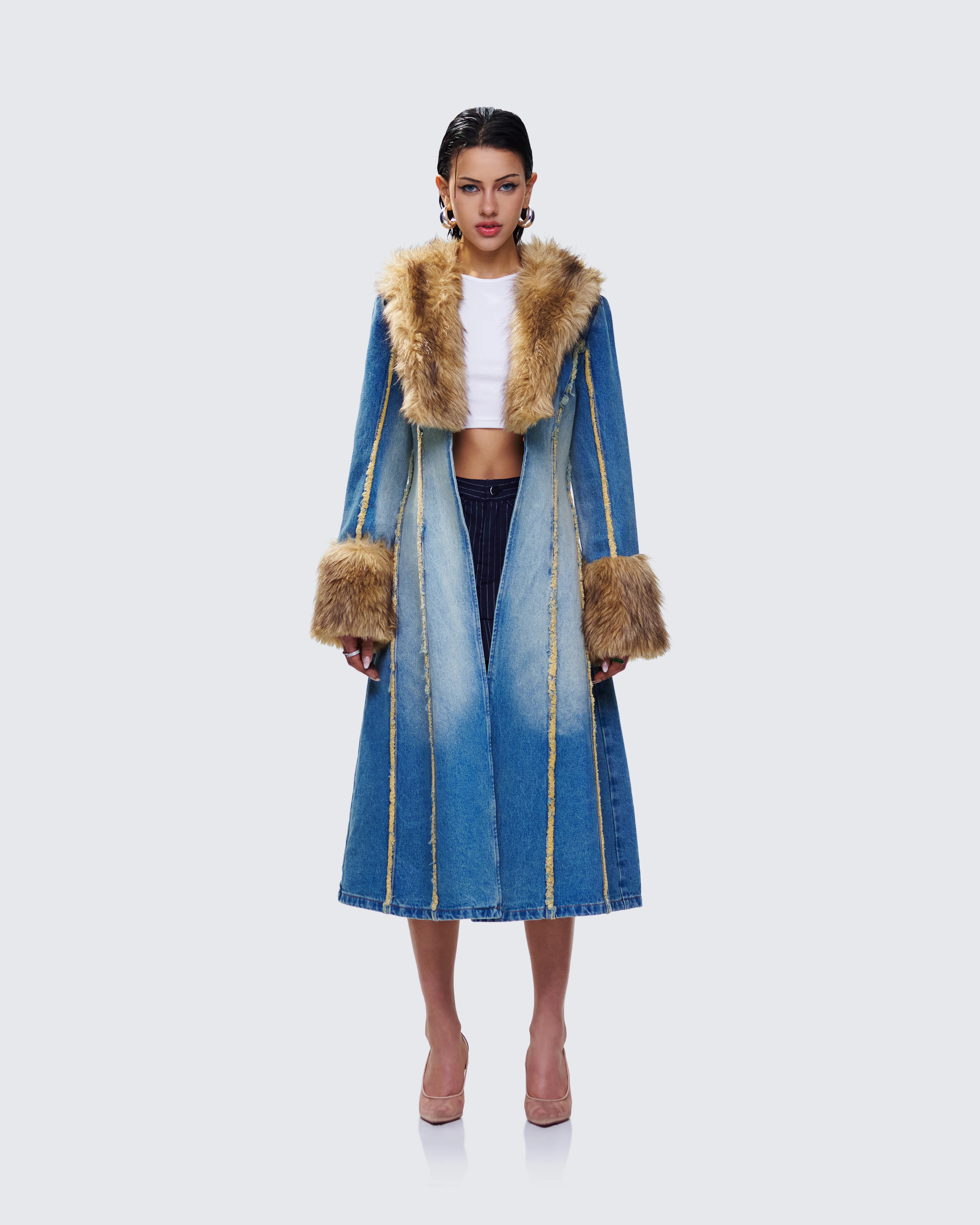 Zephyra Denim Maxi Coat - Image 2