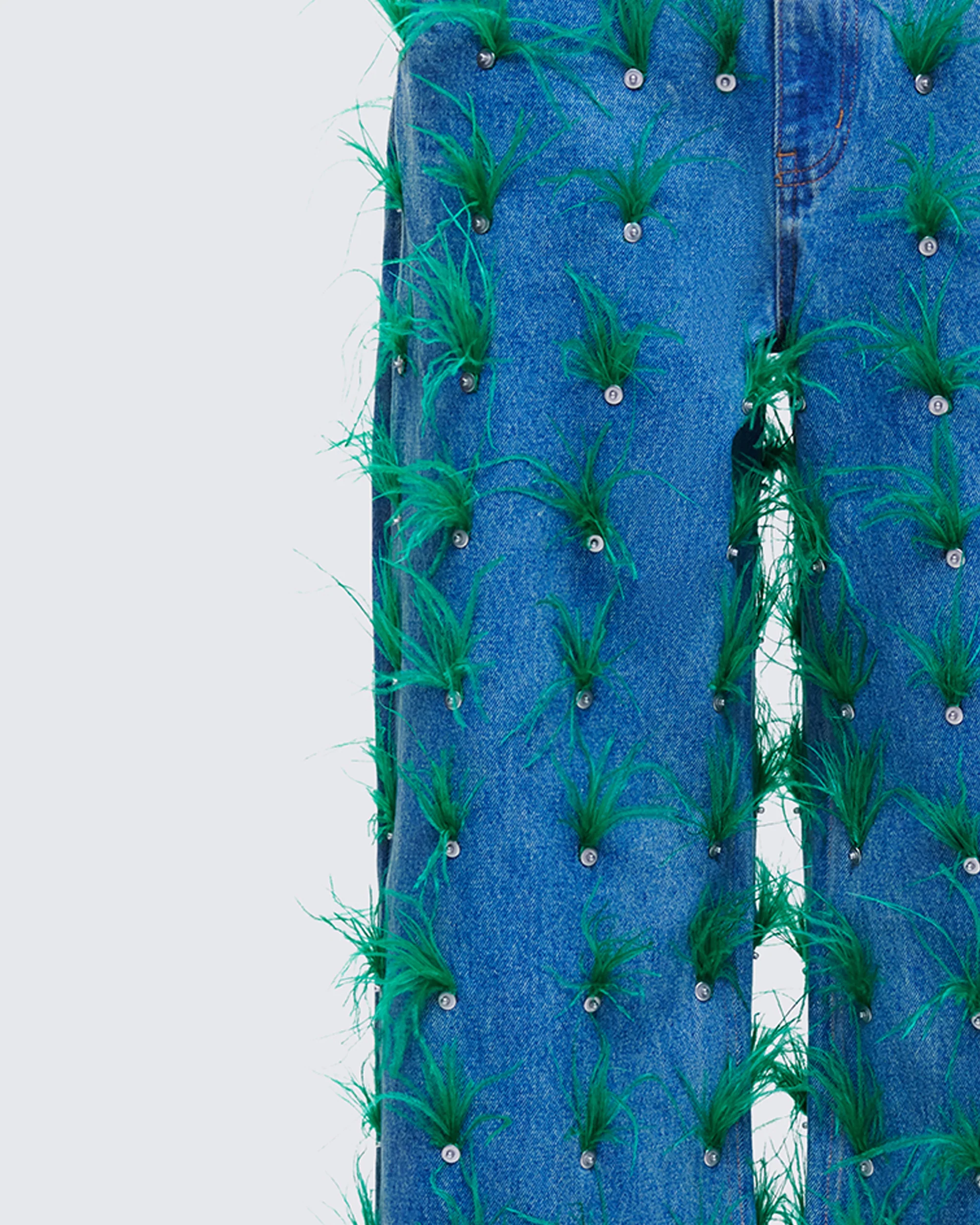 Zia Blue Denim Feather Straight Leg Pant - Image 6