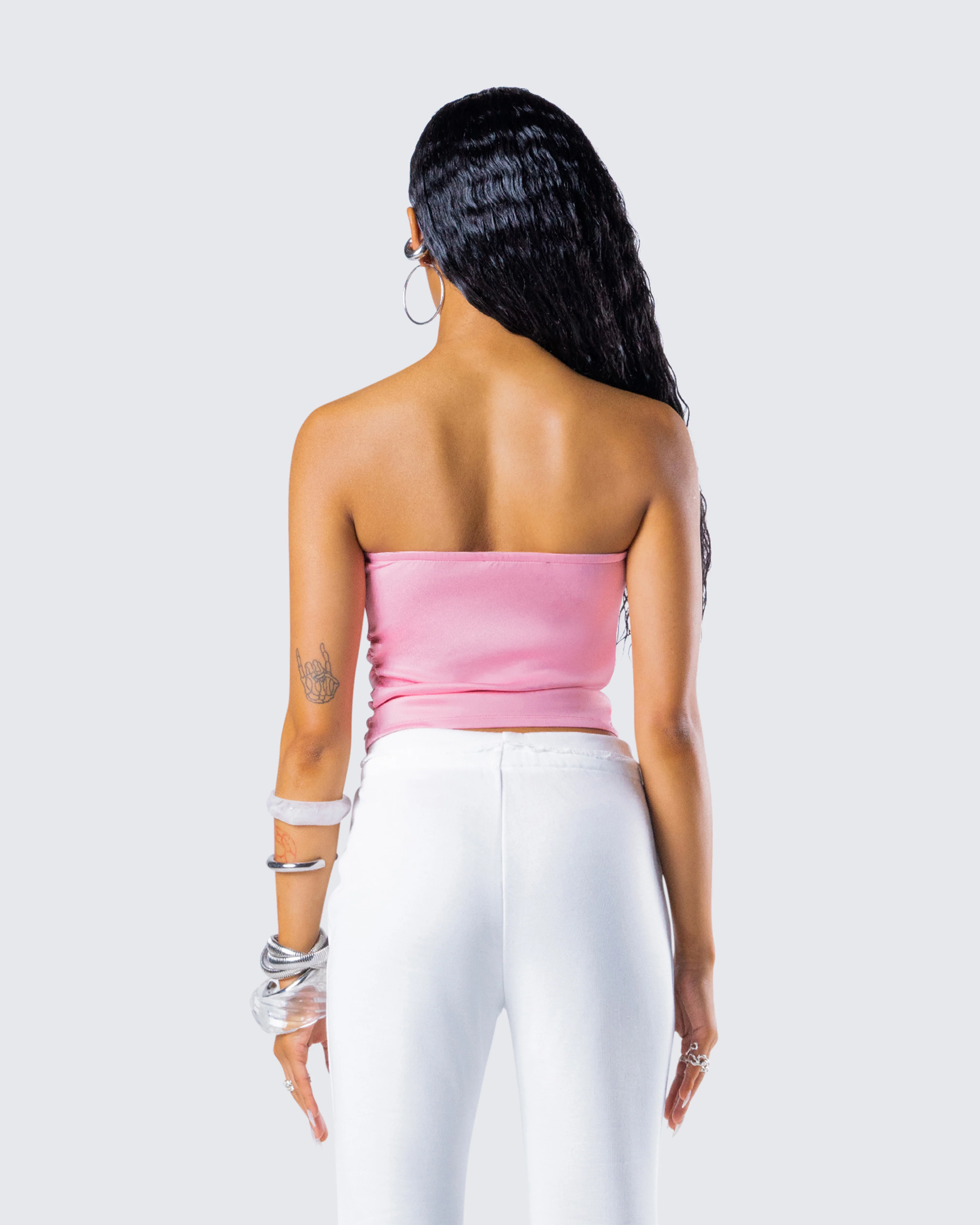 Zinnia Pink Jersey Tube Top - Image 7