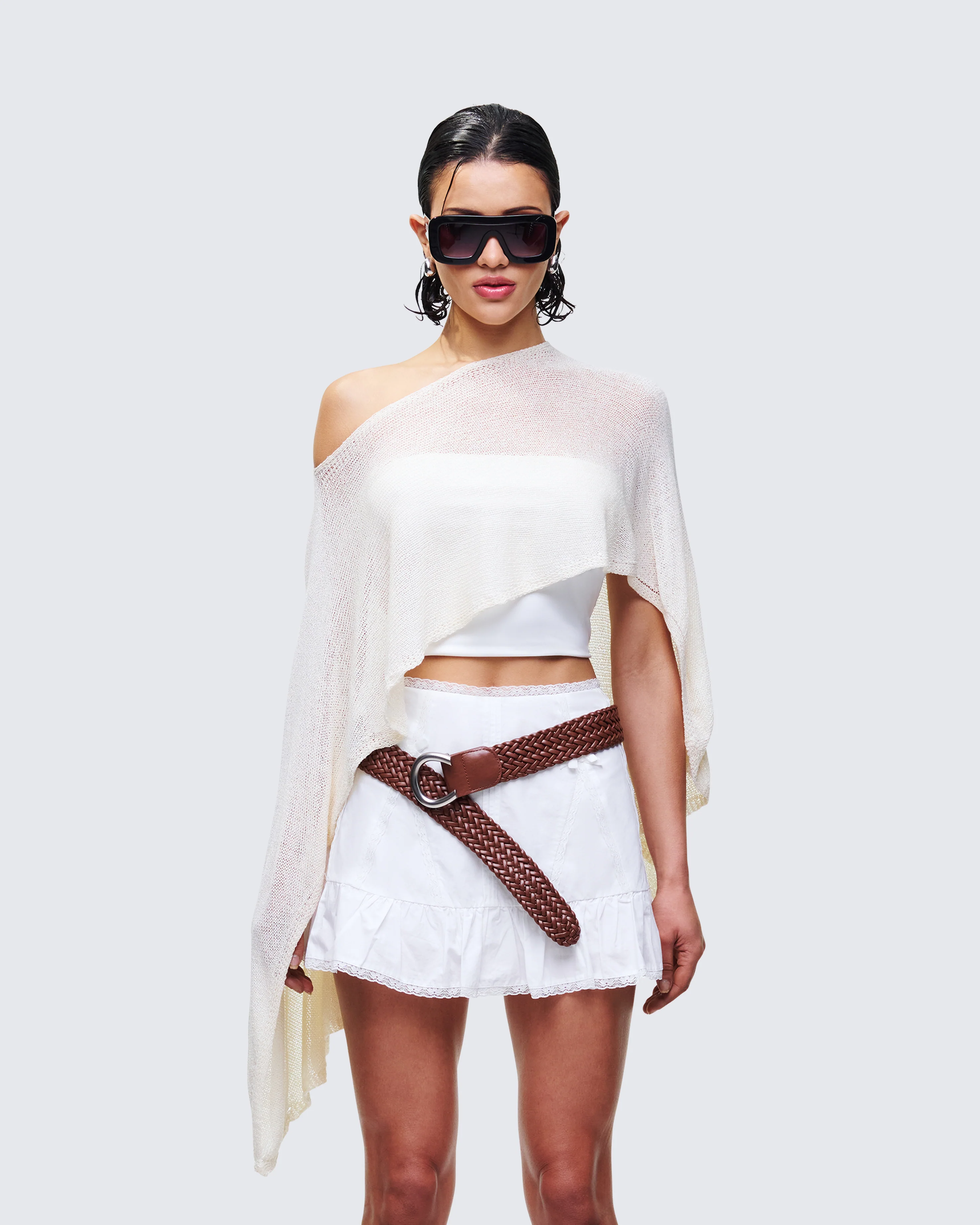 Zoella Ivory Off Shoulder Poncho - Image 2