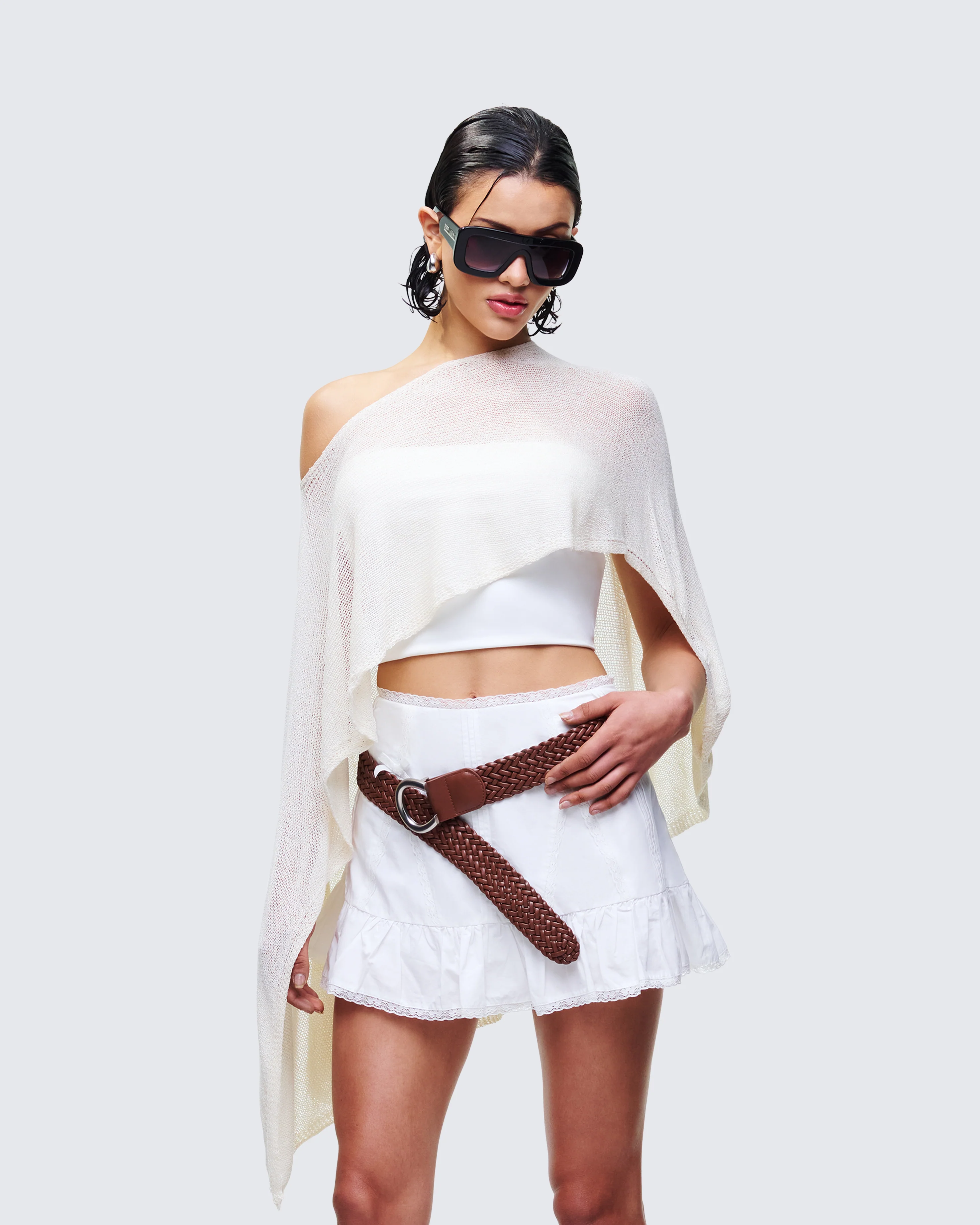 Zoella Ivory Off Shoulder Poncho - Image 3