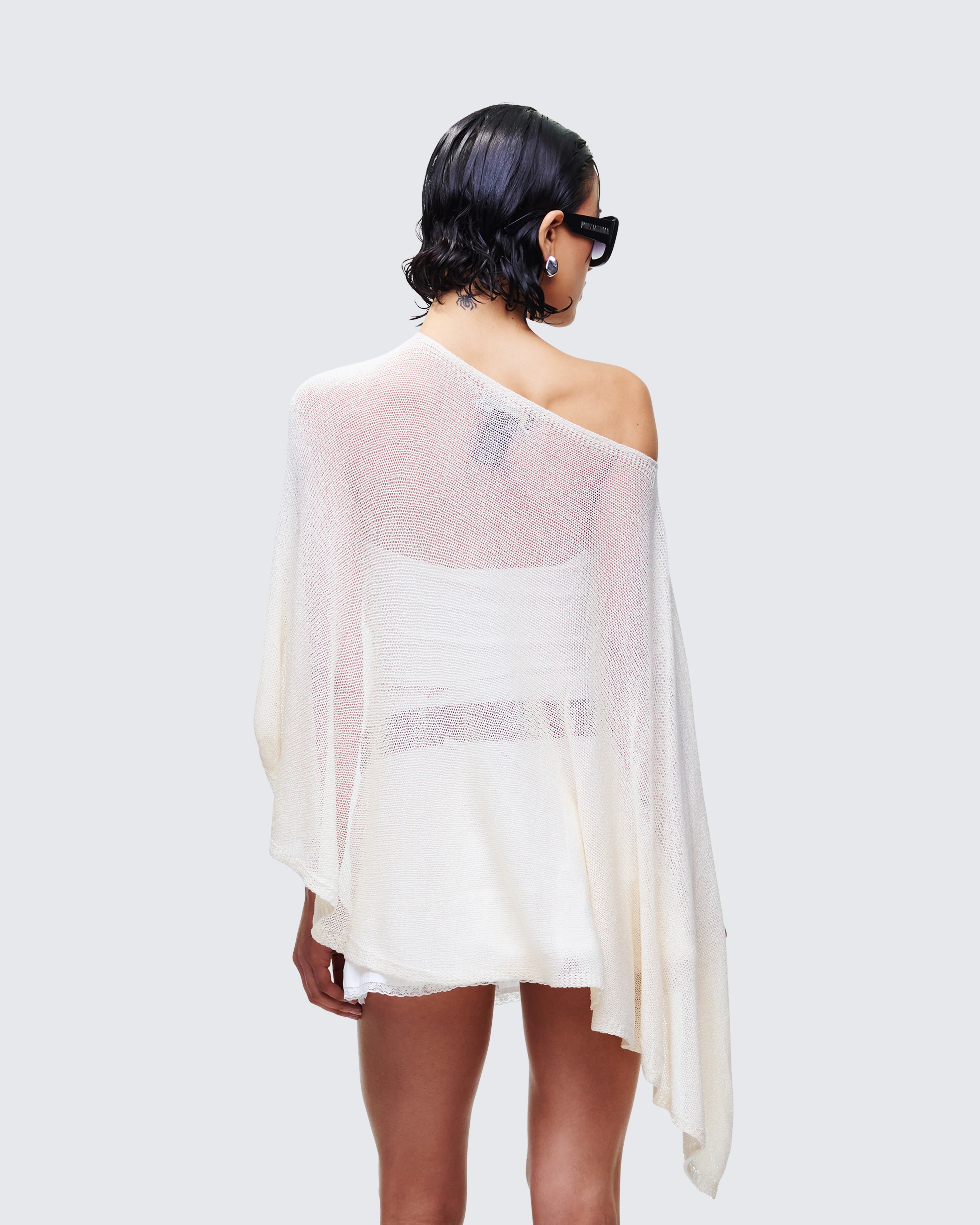 Zoella Ivory Off Shoulder Poncho - Image 4
