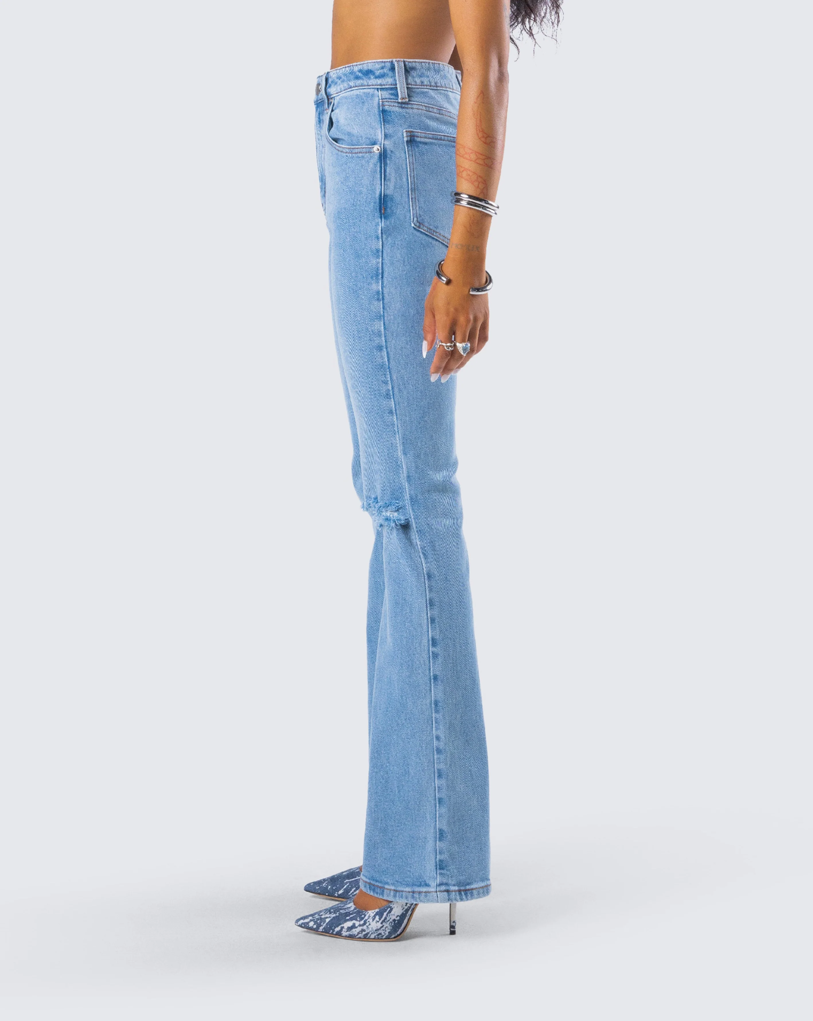 Zosia Blue Denim Ripped Jean - Image 6