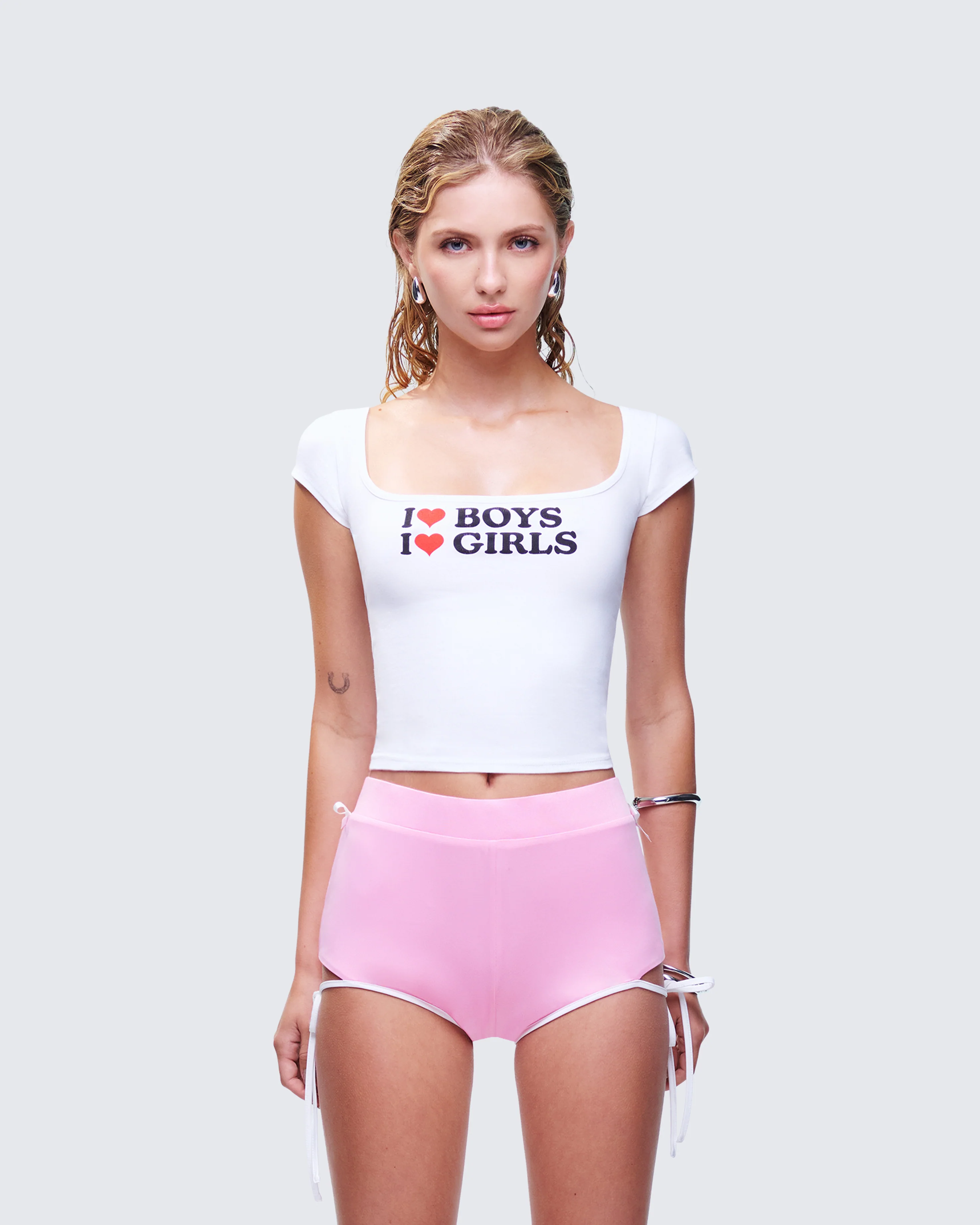 Zoya White Slogan Scoop Neck Tee - Image 2