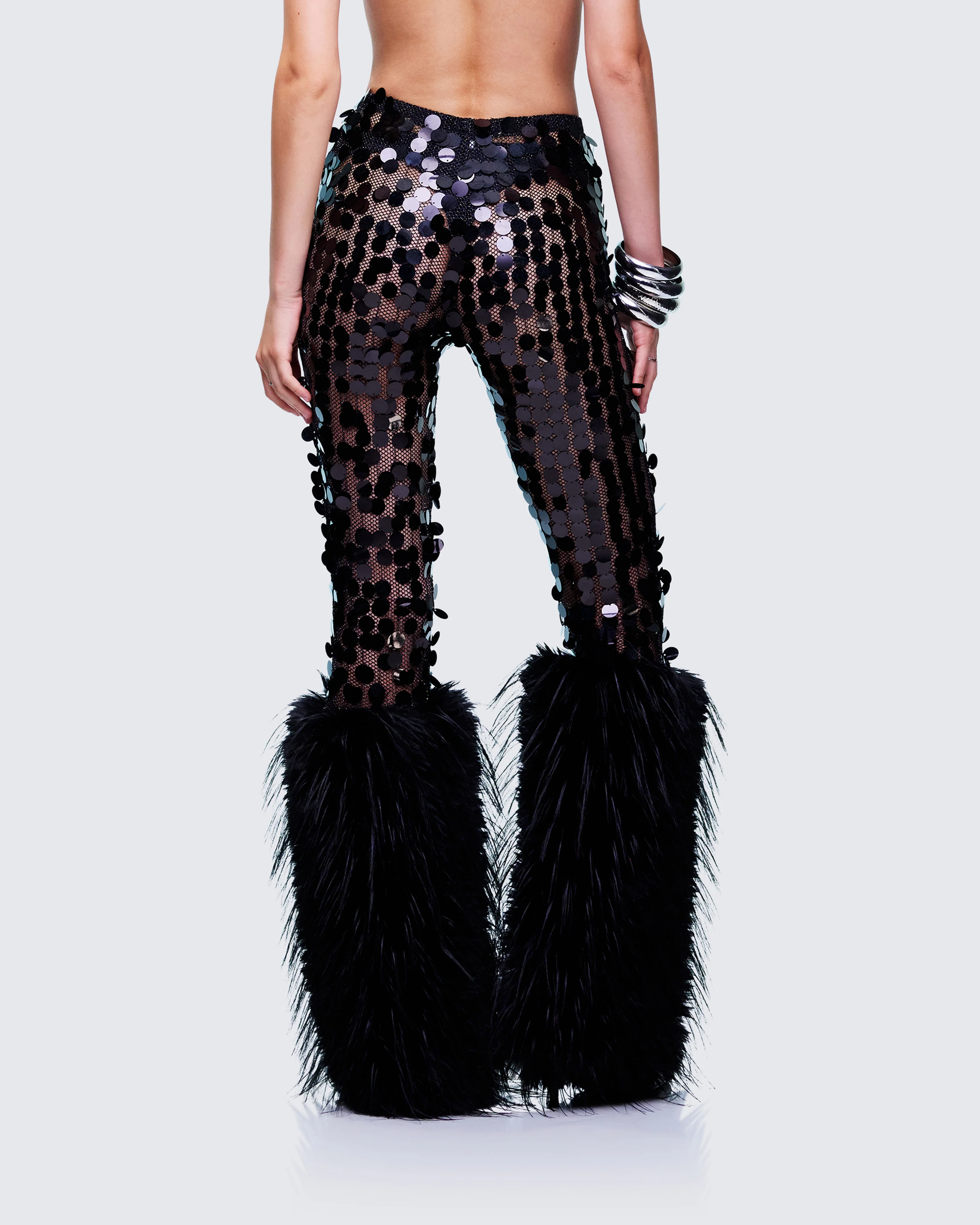 Zumi Black Fishnet Sequin Pants - Image 4