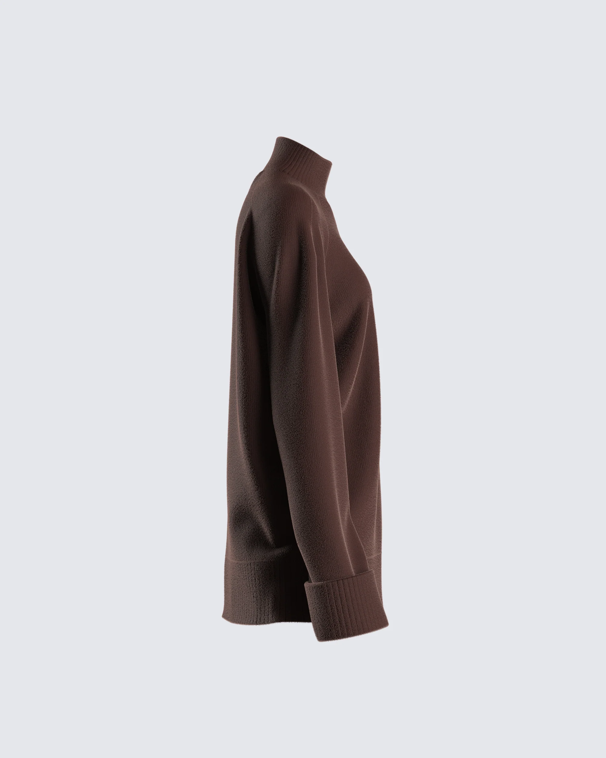 Zuri Brown Sweater Knit Top - Image 2